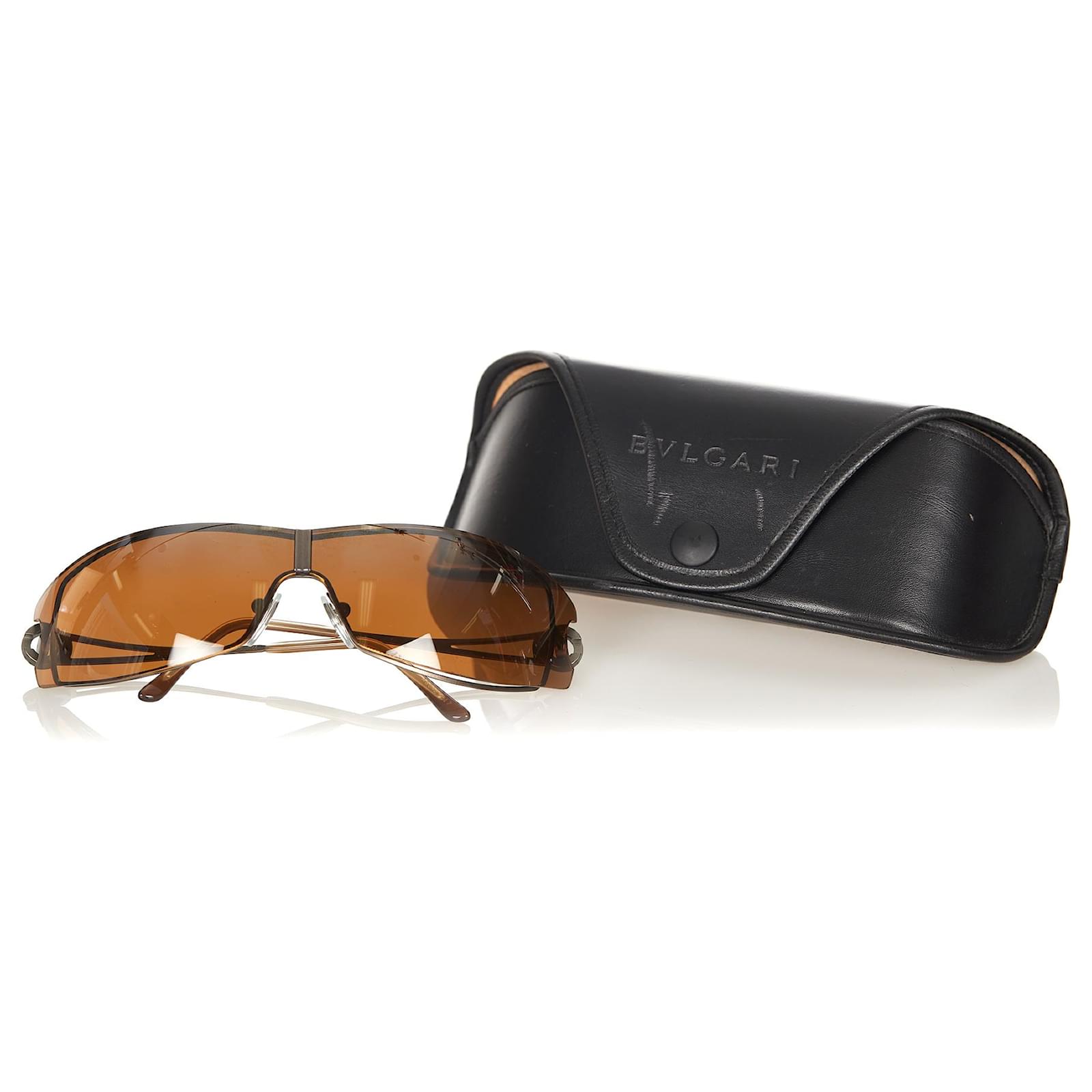 Bulgari Bvlgari Brown B-Zero1 Tinted Sunglasses Plastic