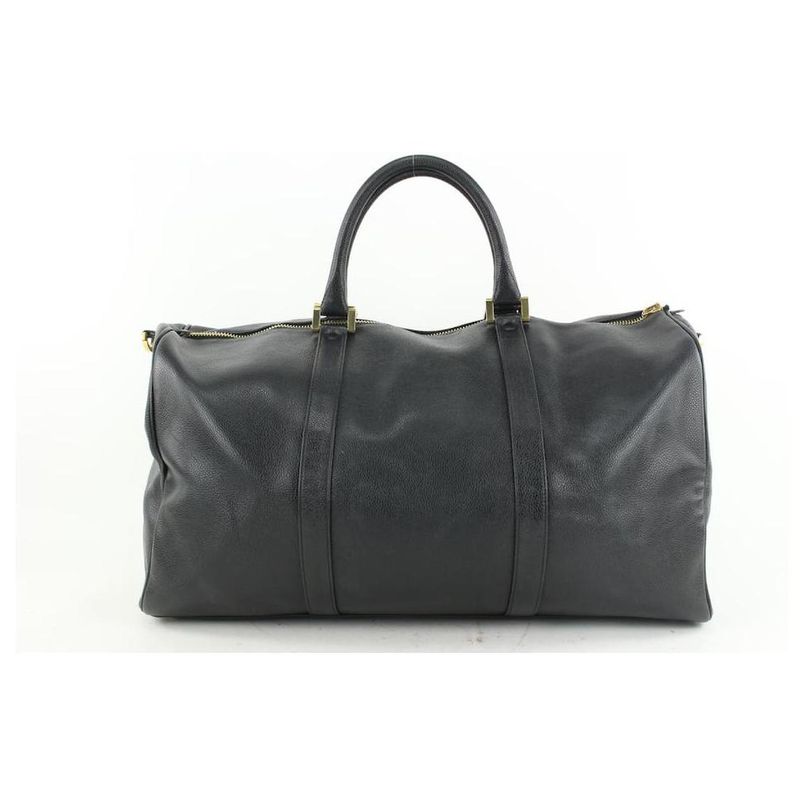 Chanel Timeless Black Caviar Leather CC Boston Duffle Bag with Strap  ref.339726 - Joli Closet