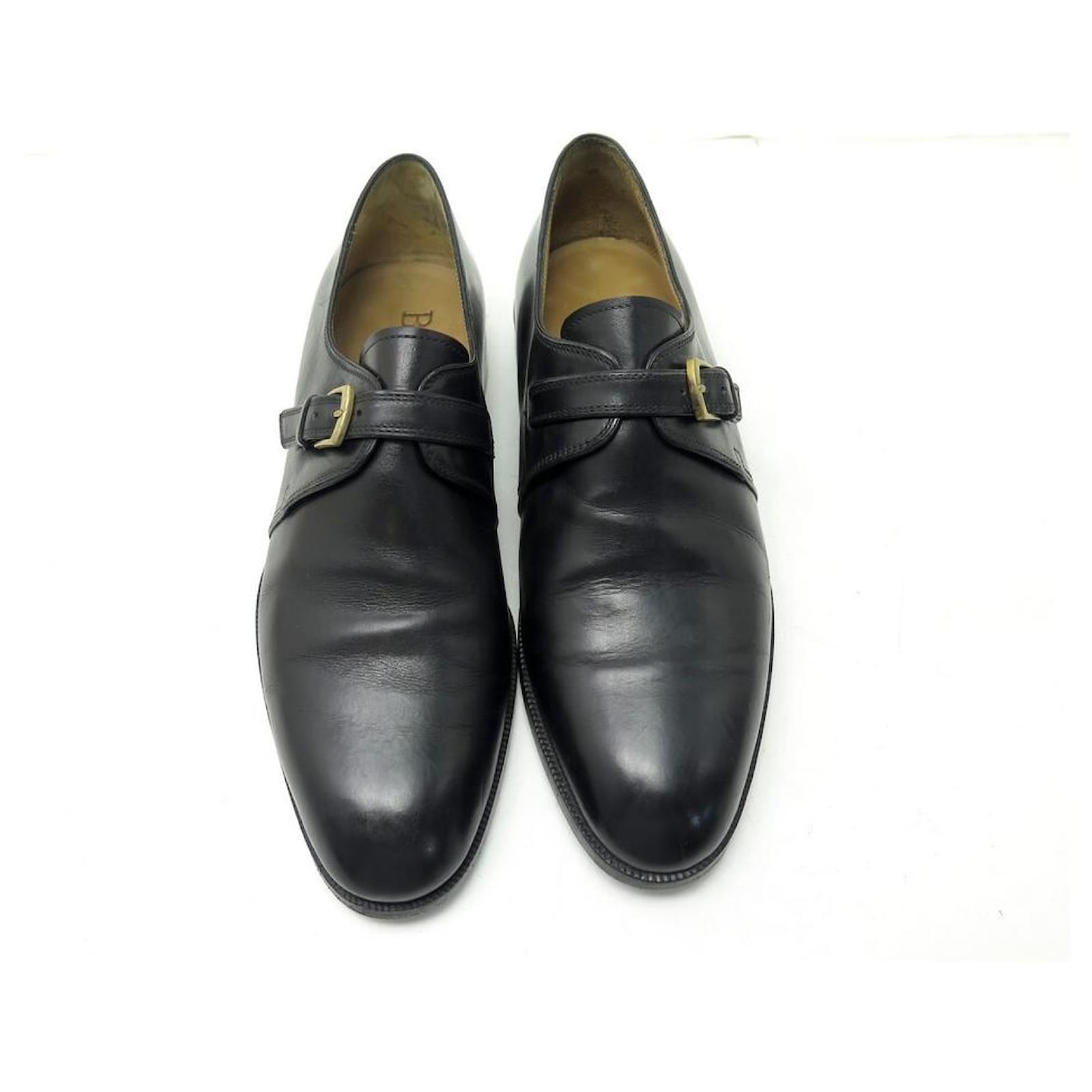 BERLUTI SHOES BUCKLE LOAFERS 7 41 BLACK LEATHER + STAINLESS STEEL SHOES  ref.340770 - Joli Closet