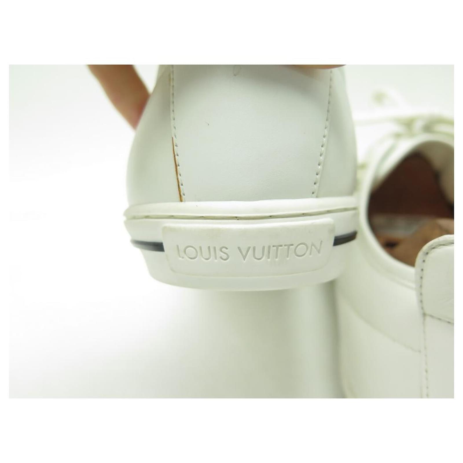 LOUIS VUITTON sneakers SHOES 9 43 IN WHITE LEATHER + BOX SNEAKERS SHOES