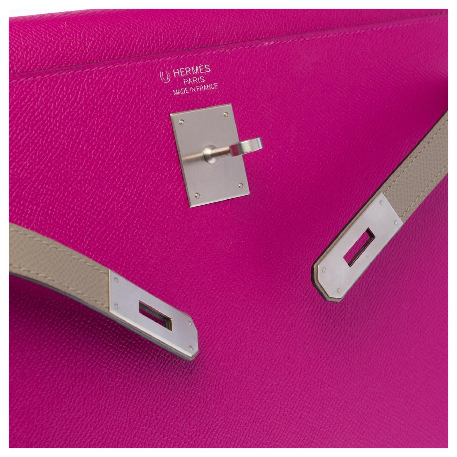 Hermès Exceptional Hermes Kelly bag 35 cm Special Order (Horse Shoe  Special) two-tone shoulder strap