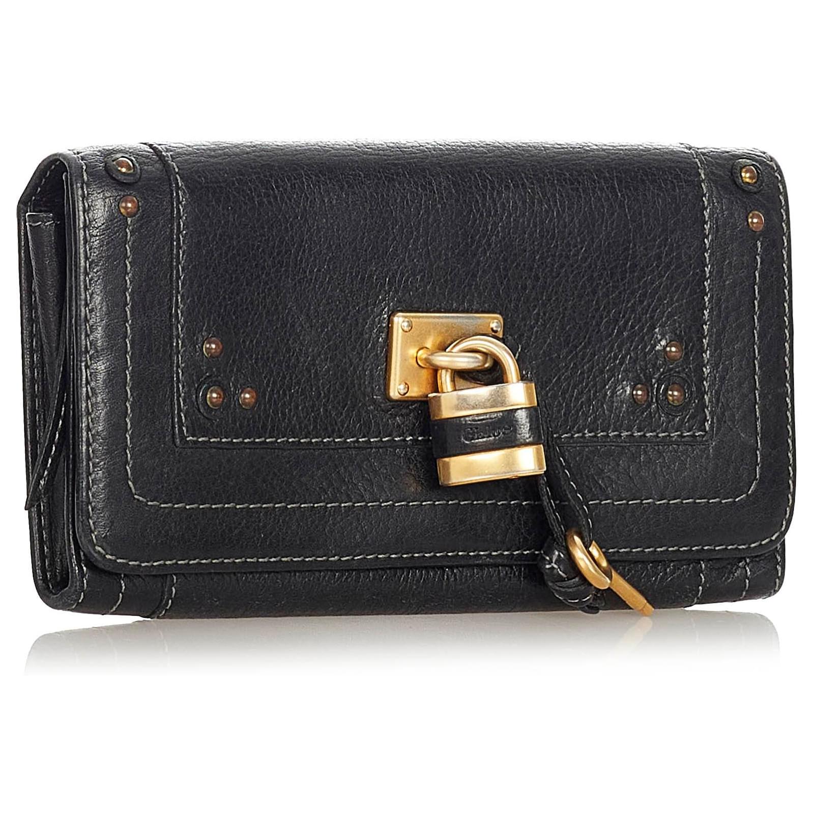 Vintage Chloé Paddington Wallet Clutch Gray Leather Long