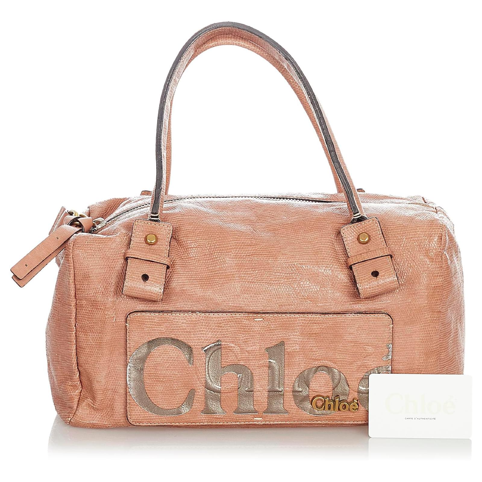 Chloé Chloe Pink Eclipse Leather Boston Bag Pony-style calfskin