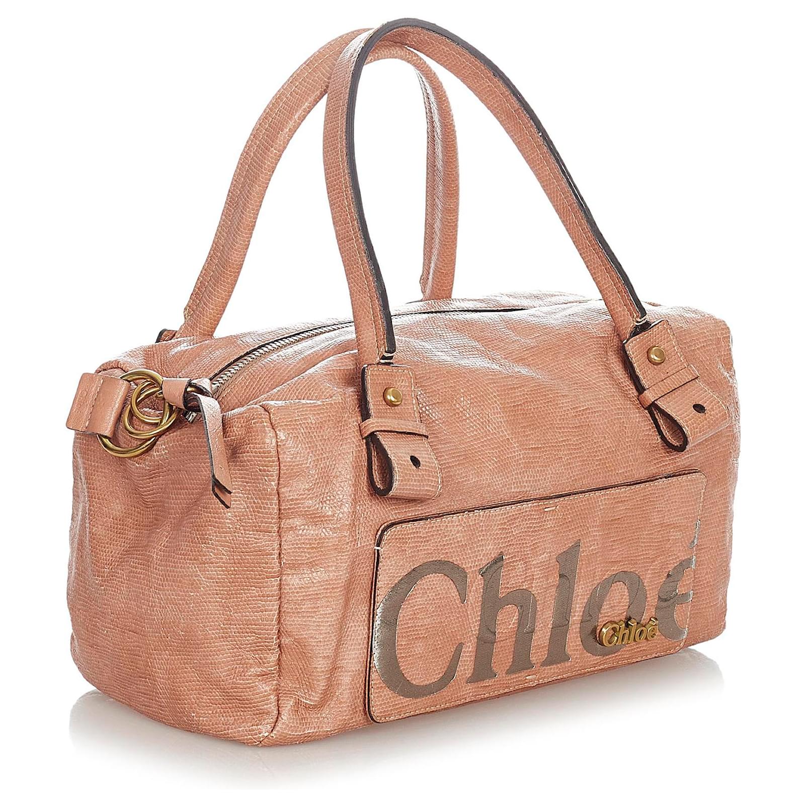 Chloé Chloe Pink Eclipse Leather Boston Bag Pony-style calfskin