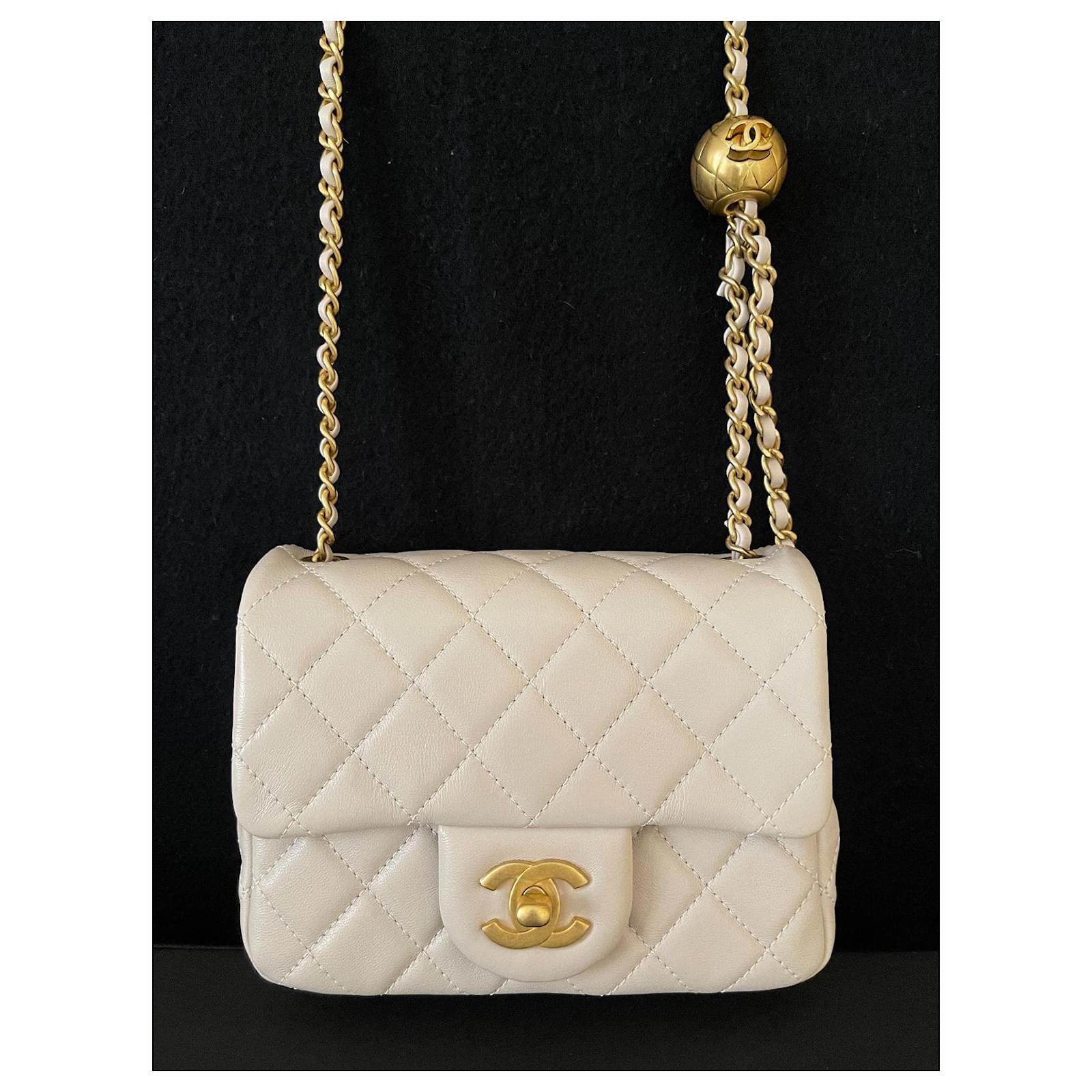 Chanel Pearl Crush Mini Square, Light Purple Leather with Brushed