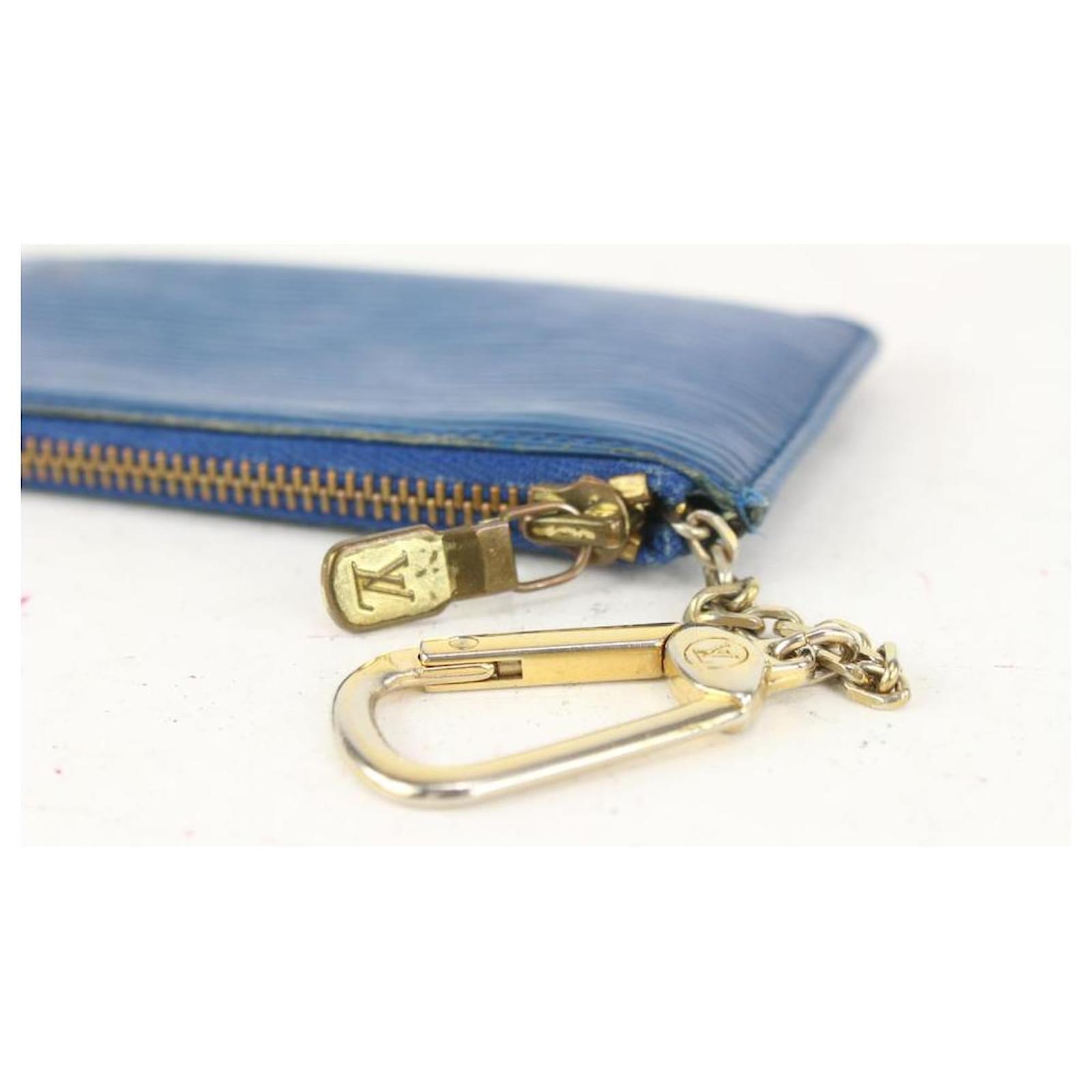 Louis Vuitton Blue Epi Leather Key Pouch Pochette Cles Keychain ref.343357  - Joli Closet