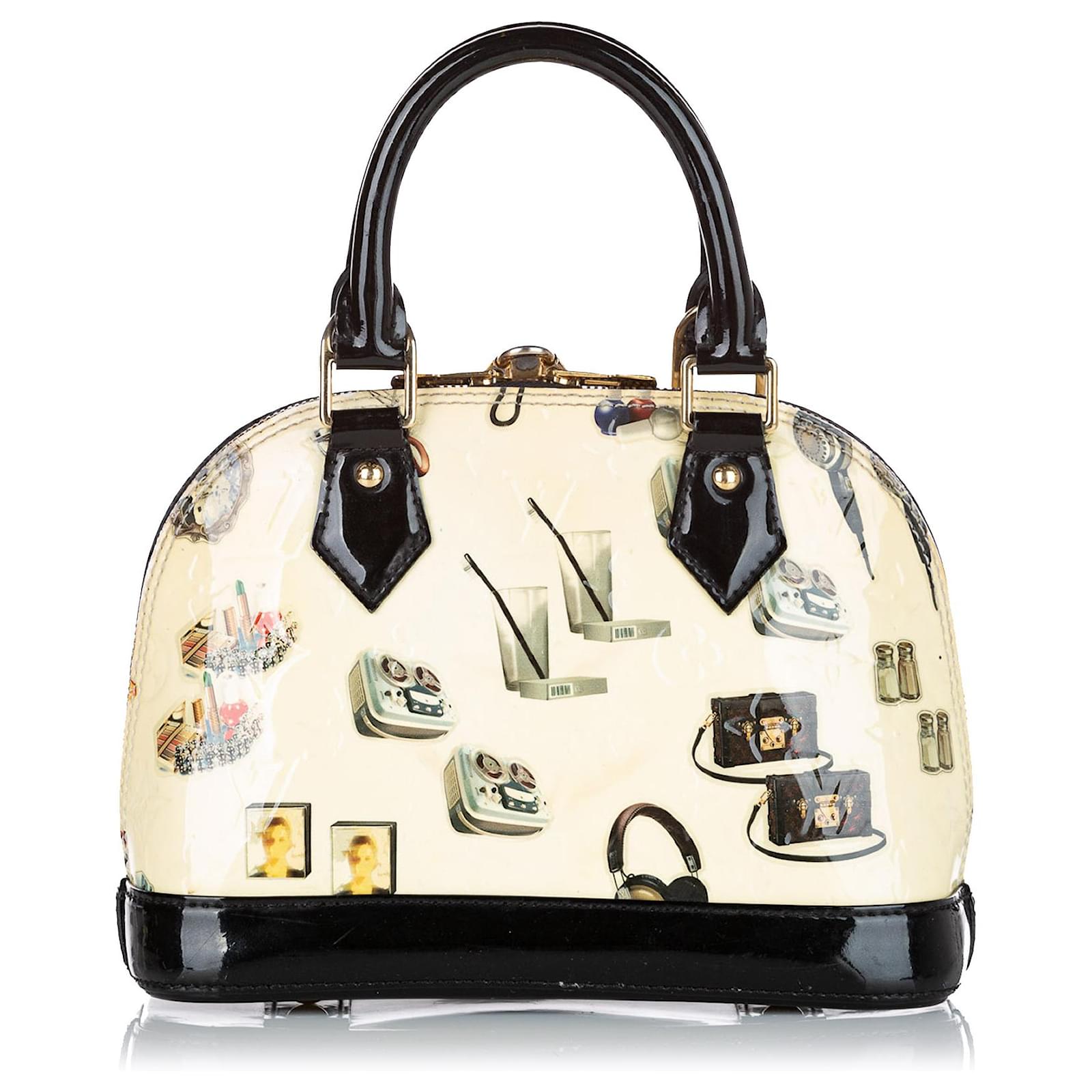 Louis Vuitton Alma Monogram Vernis Stickers BB White/Black in Patent  Leather with Gold-tone - US
