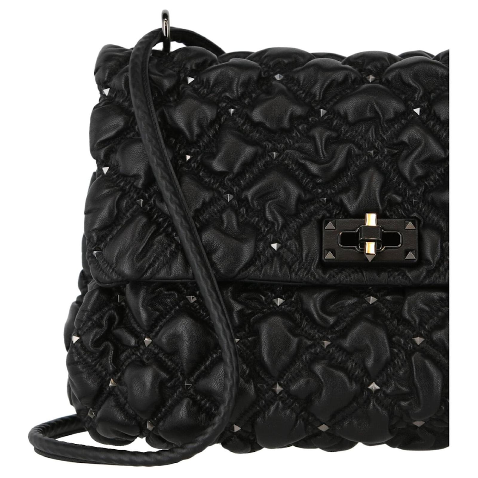 Valentino SpikeMe Leather Shoulder Bag Black ref.343935 - Joli Closet