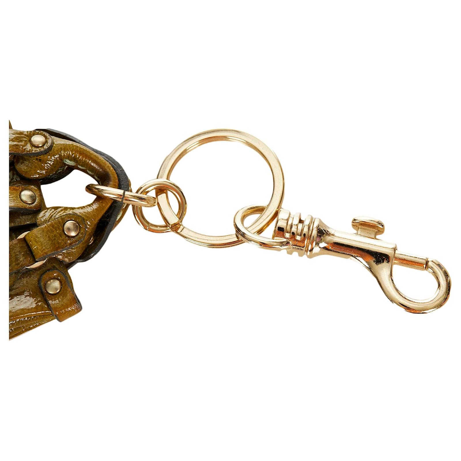 Chloé Chloe Green Paddington Keychain Golden Dark green