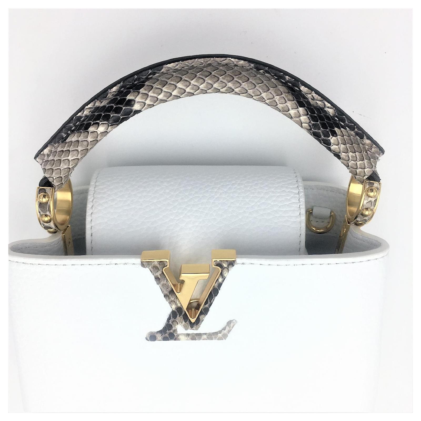Louis Vuitton LV Women Capucines Mini Handbag White Taurillon Leather -  LULUX
