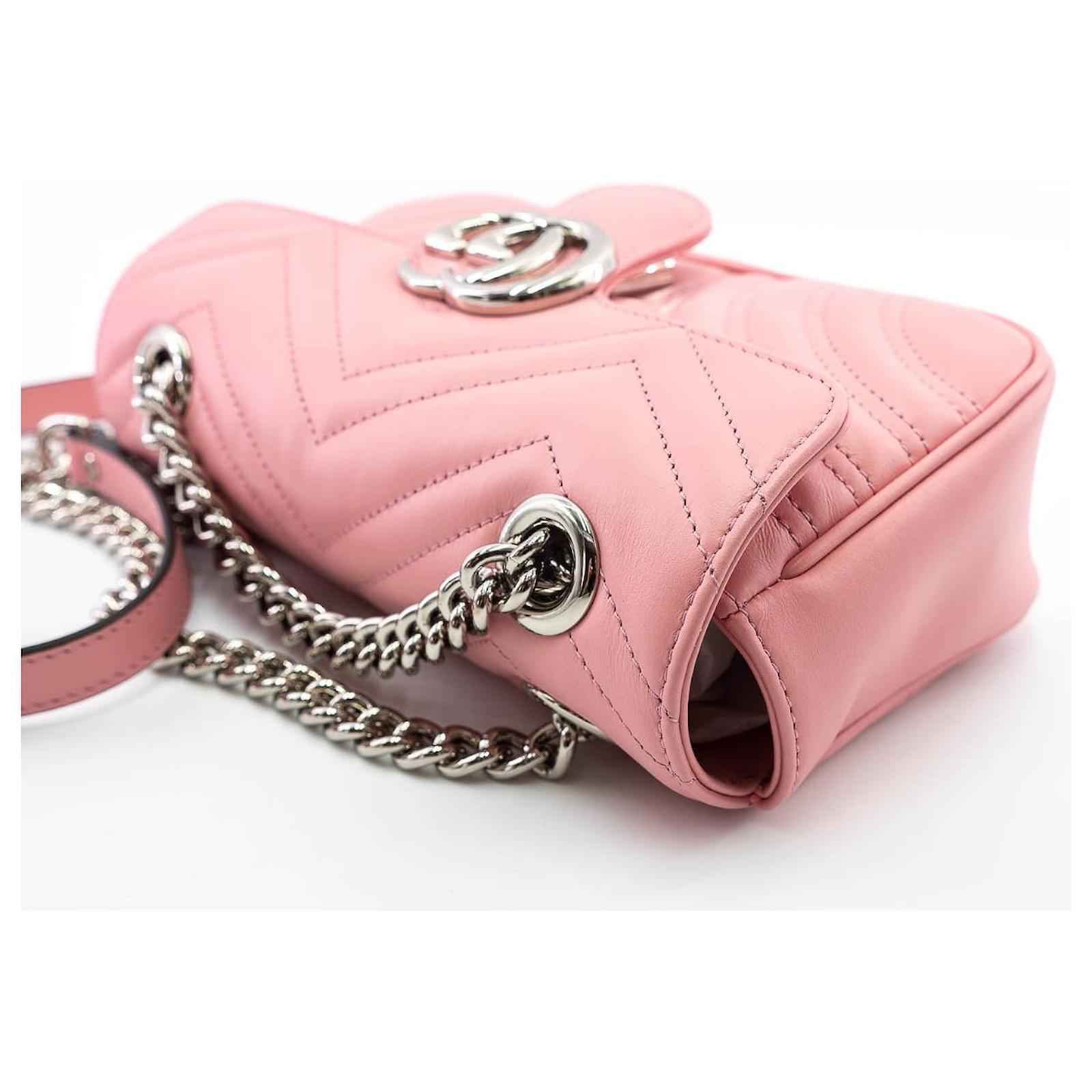 クラッチバッグ Gucci Pastel Pink Leather Mini Gg Marmont Clutch 476433_DTDHD_6705_013_059_0000