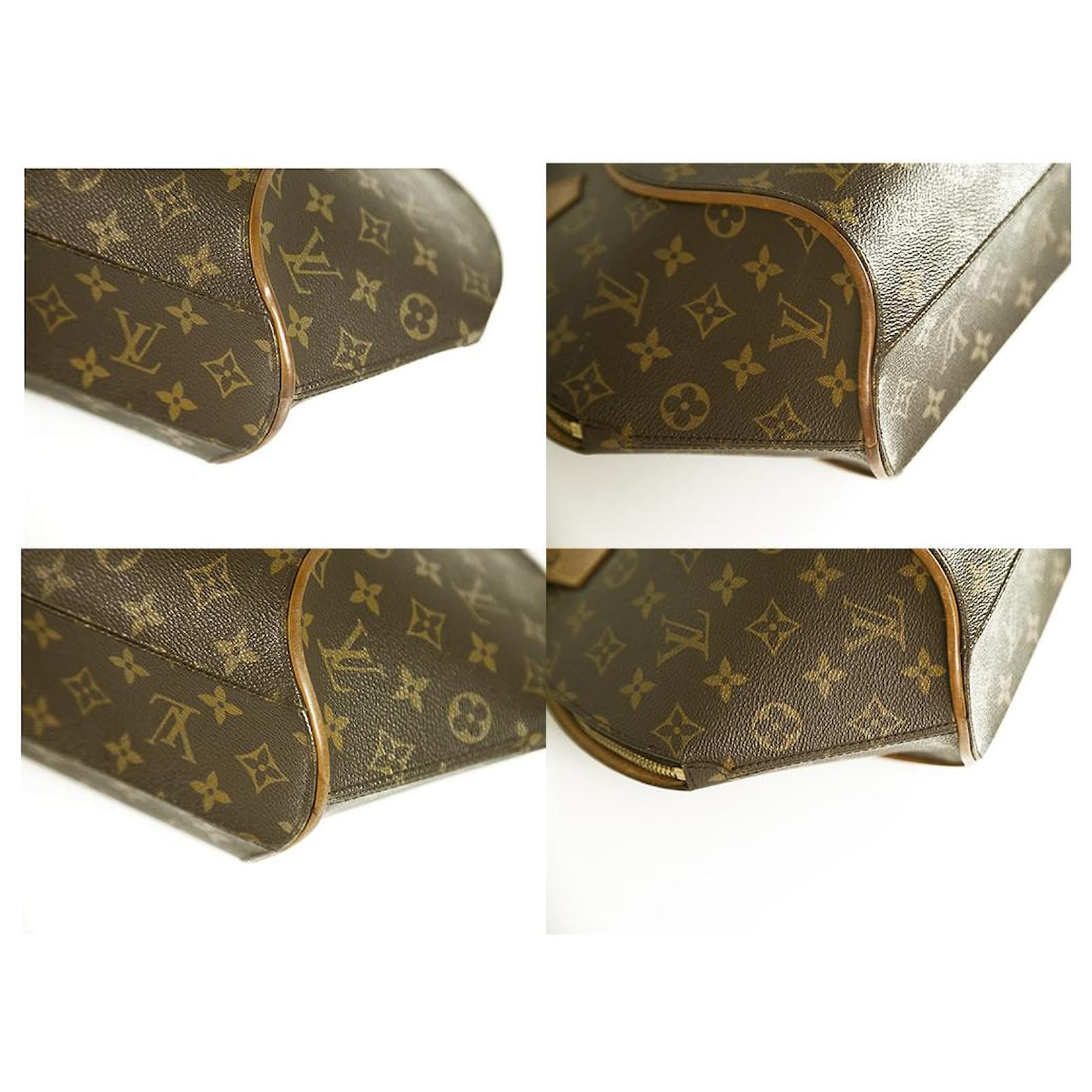 LOUIS VUITTON Monogram Brown Canvas Ellipse Hand Bag Dome shaped Leather  ref.344626 - Joli Closet