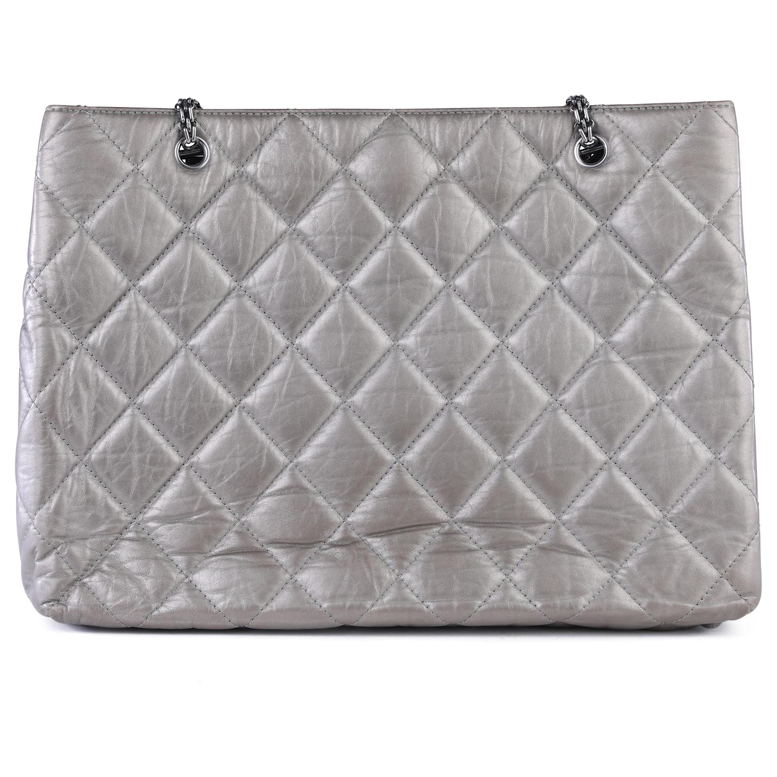 Mademoiselle Chanel Silver Grey Tall Quilted Classic Reissue Tote Bag  Leather ref.344821 - Joli Closet