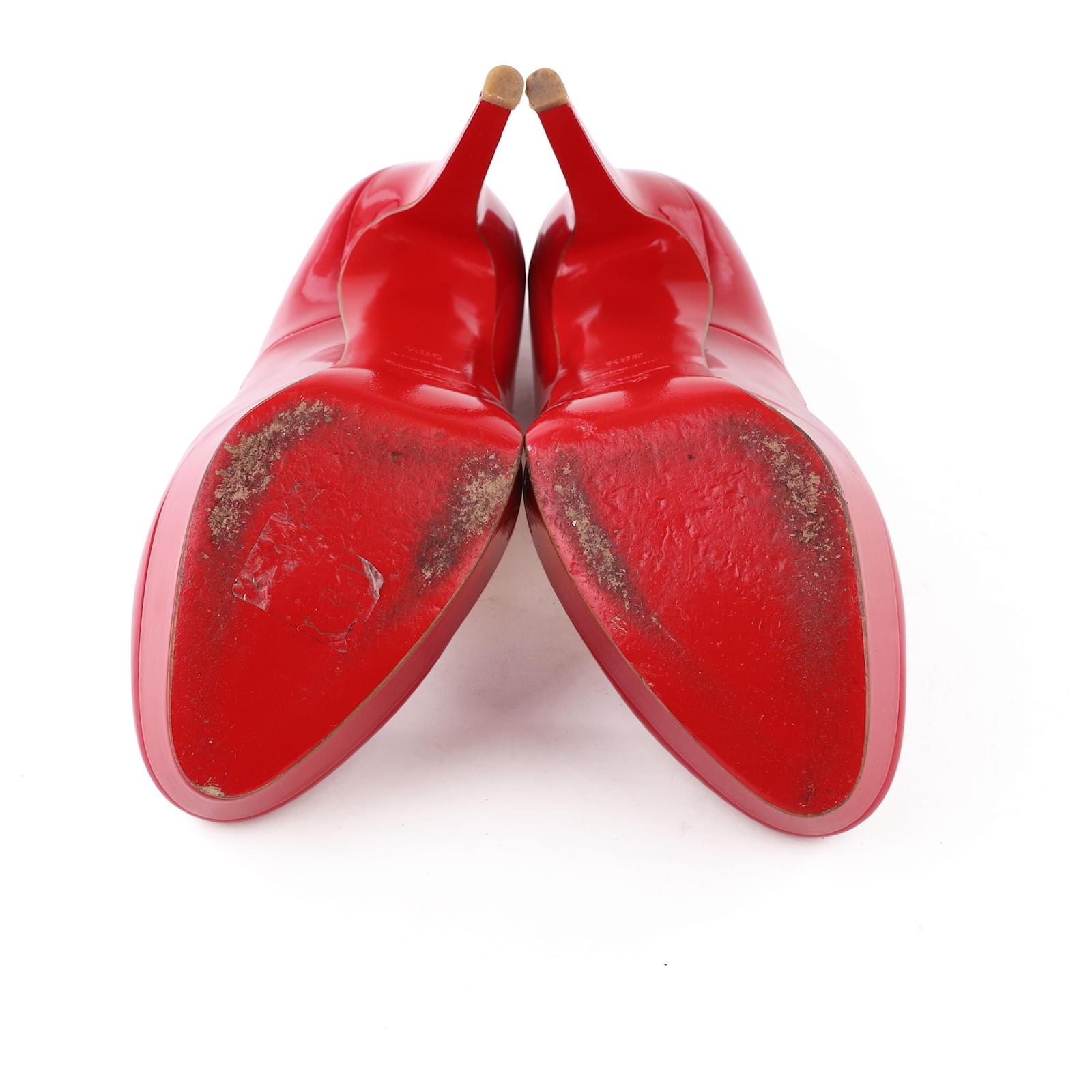 Christian Louboutin Red Patent Bianca 140 Platform Pumps Leather