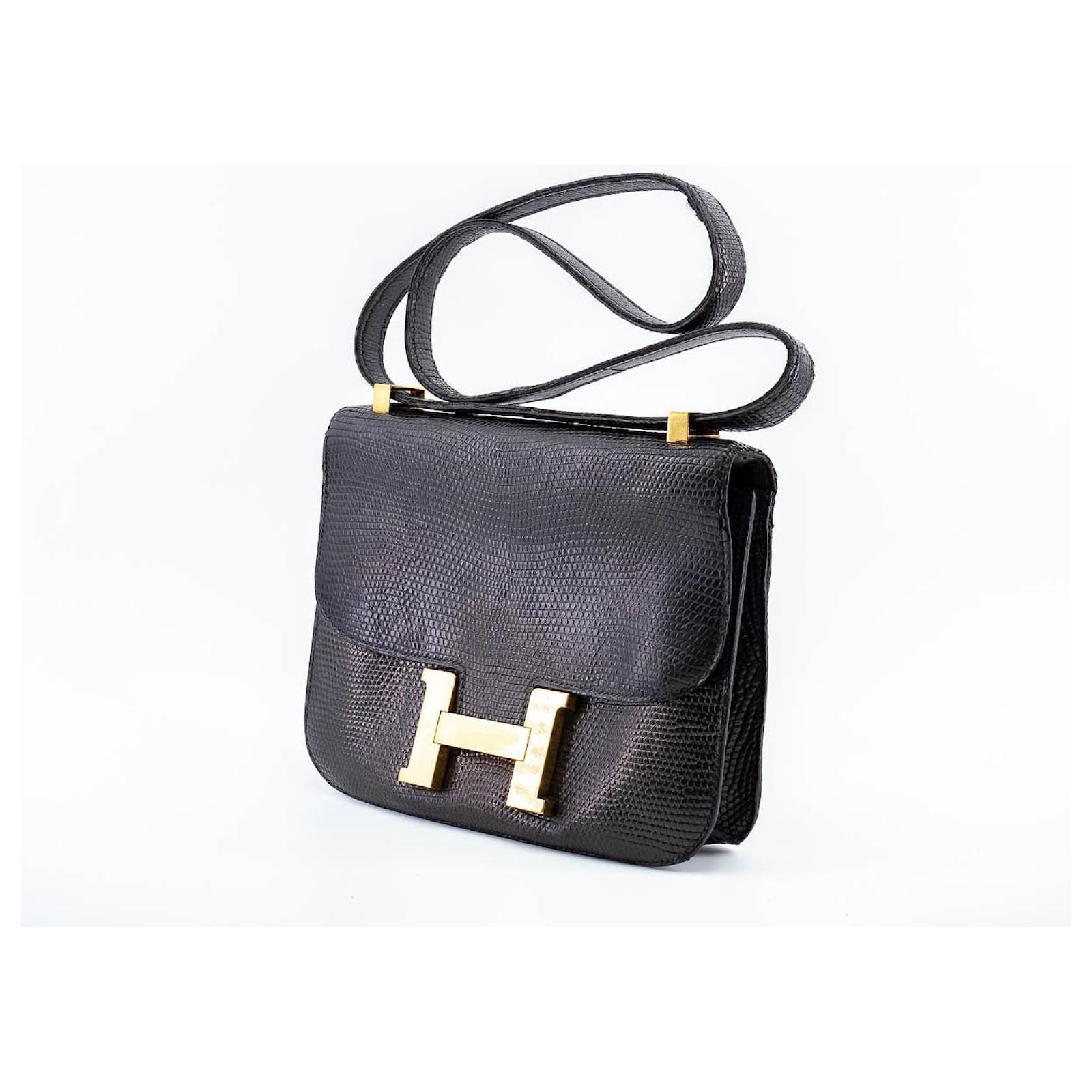 Hermès Constance vintage bag in black lizard