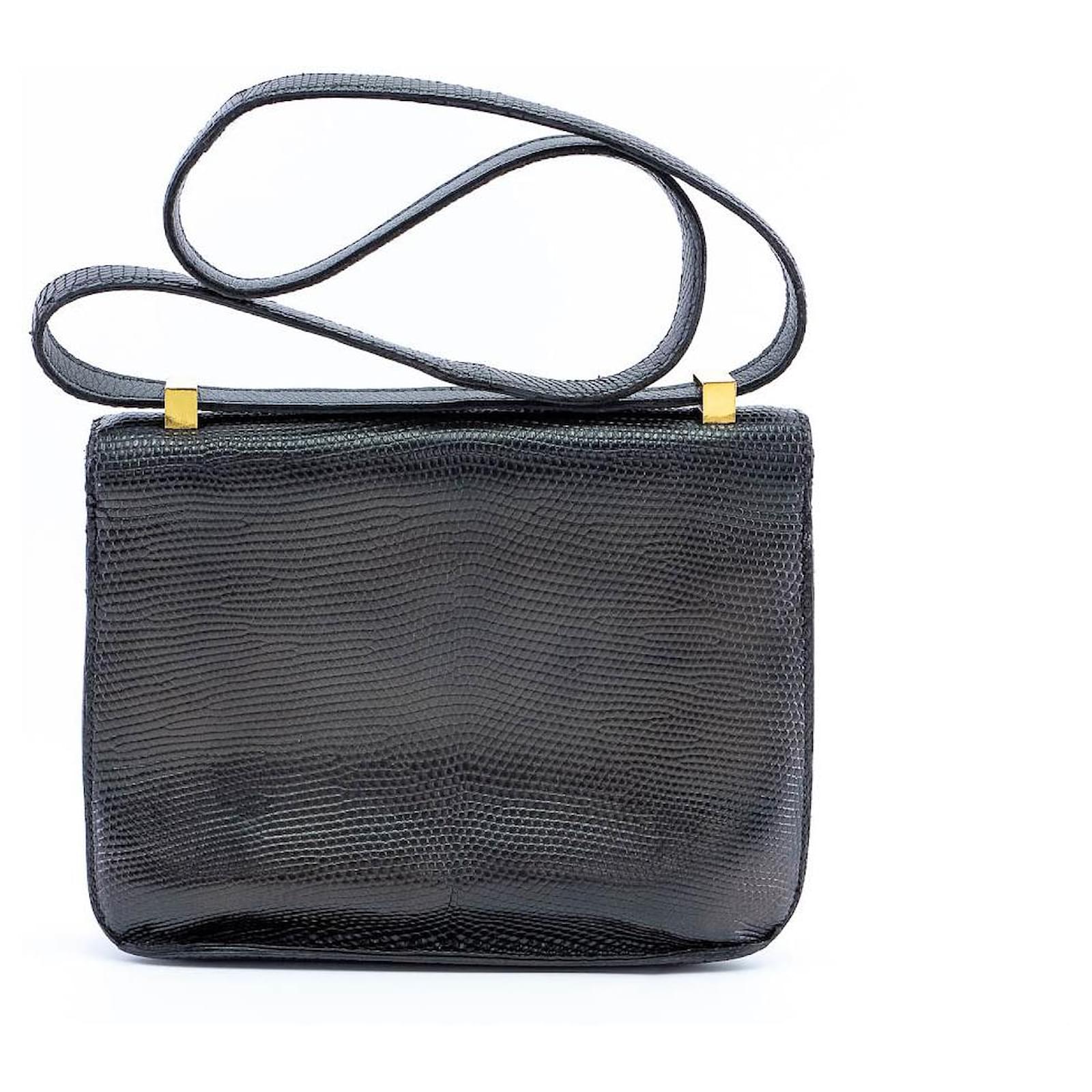 Hermès Micro Constance handbag black lizard Exotic leather ref.192685 -  Joli Closet