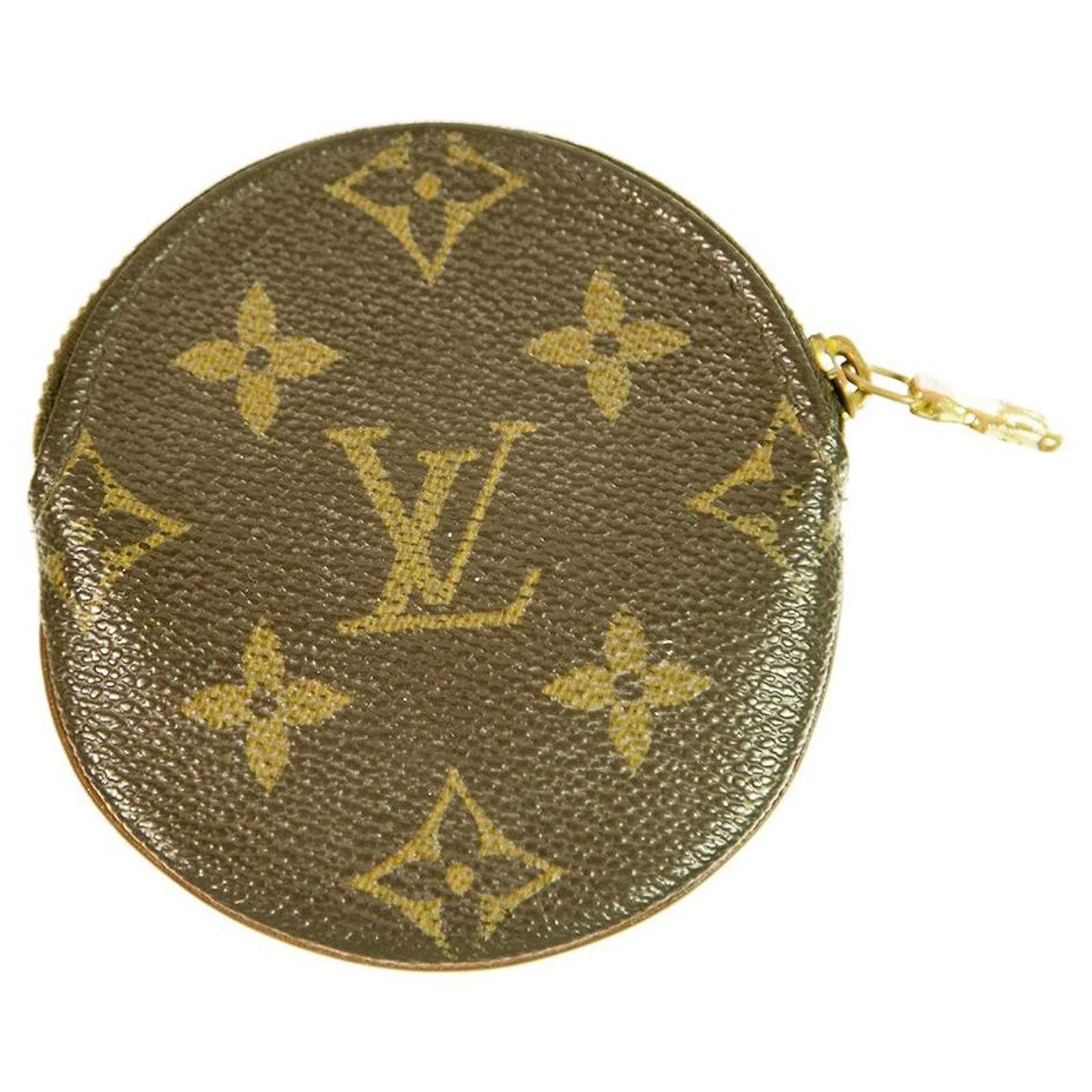 LOUIS VUITTON Monogram Canvas Round Coin Purse wth zipper closure