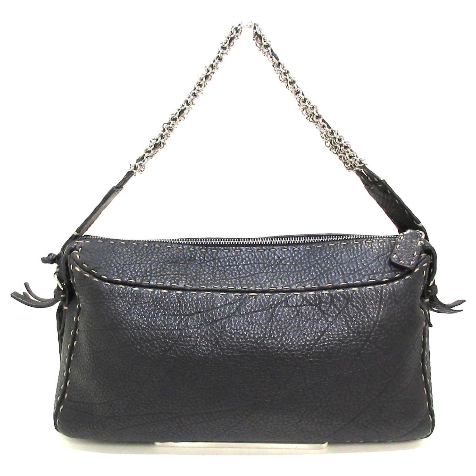 Fendi Selleria Black Leather ref.345477 - Joli Closet