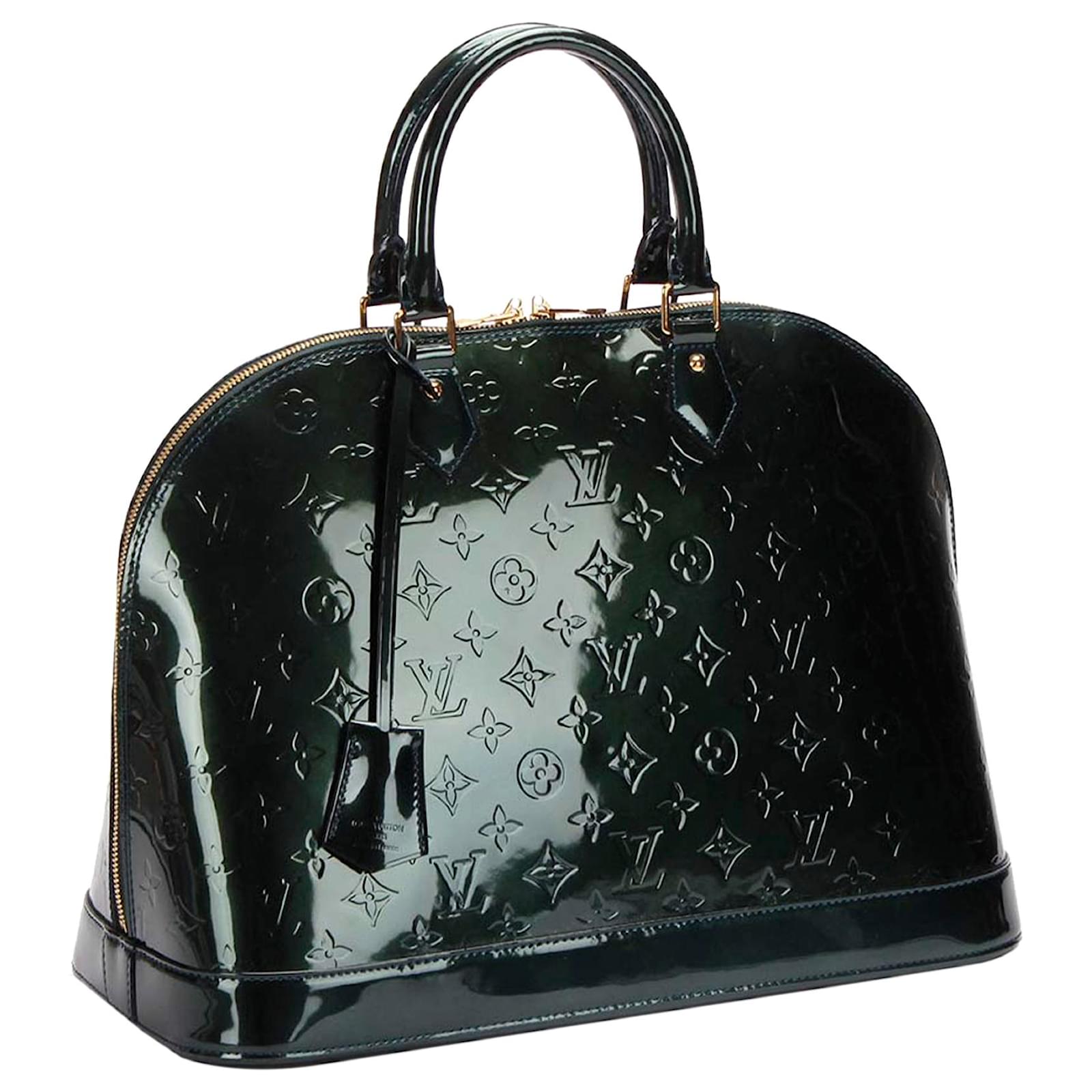 Louis Vuitton Green Vernis Alma MM Dark green Leather Patent