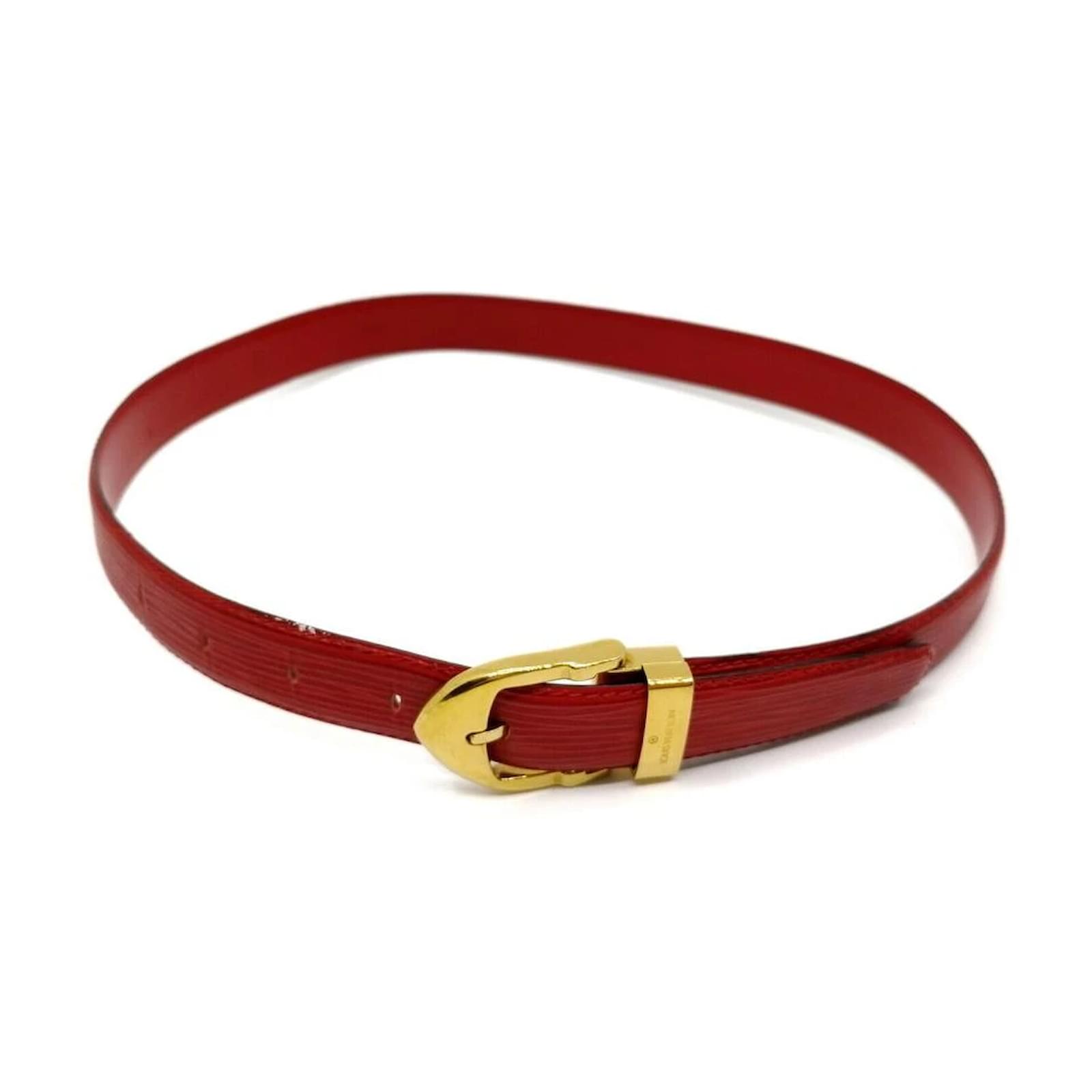 Louis Vuitton Red Epi Leather Ceinture Belt White gold ref.346715 - Joli  Closet