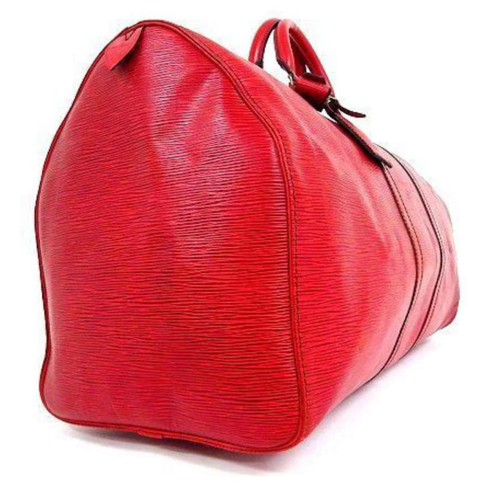 Louis Vuitton Red Epi Leather Keepall 55 duffle bag ref.346718