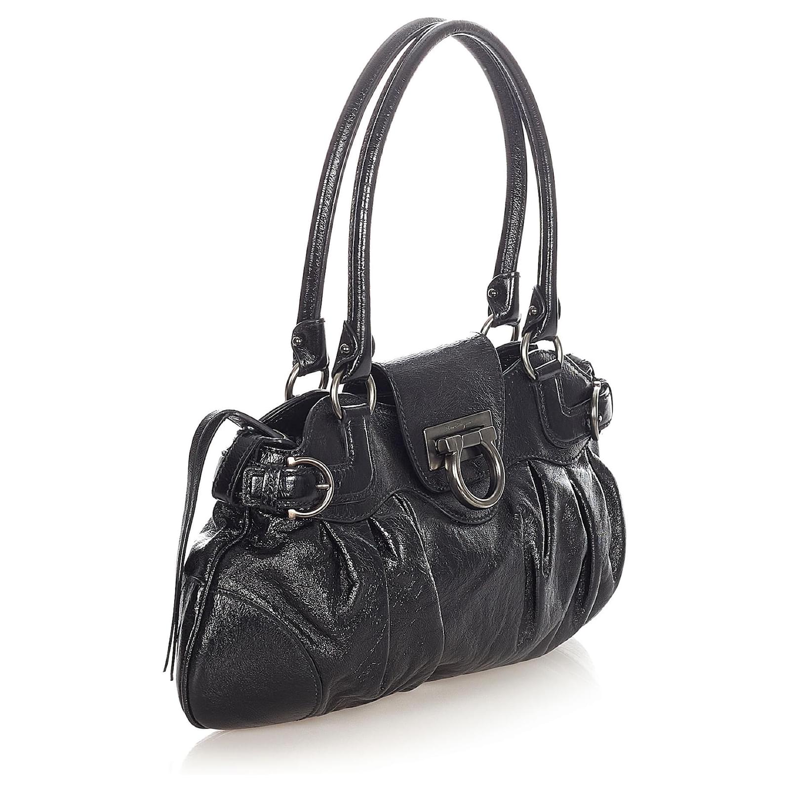 【関税&送料込】Salvatore Ferragamo Black Leather Handbag Salvatore Ferragamo Black Leather Handbag ref.2286909 - Joli
