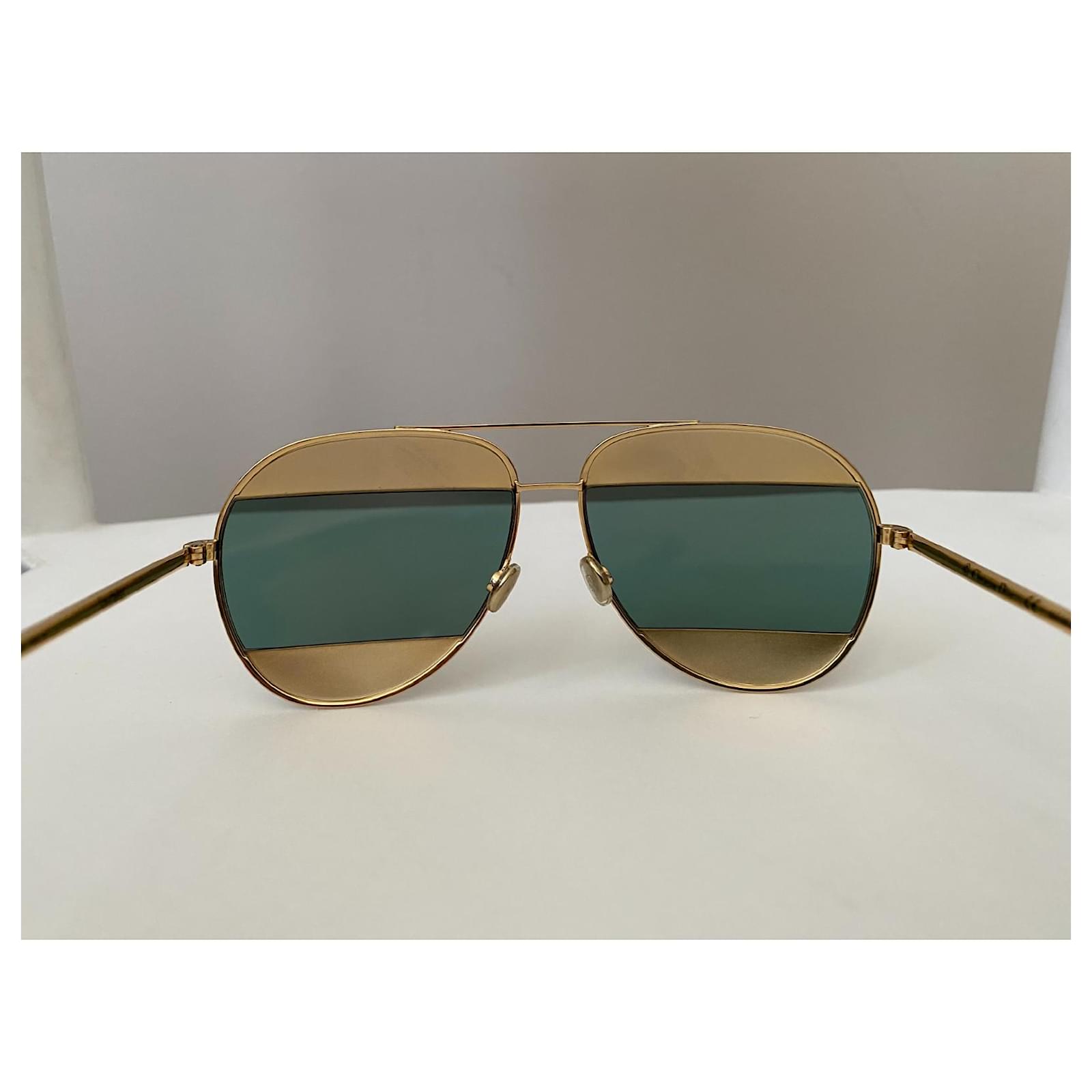 Christian Dior Dior Split aviator sunglasses Gold Golden Plastic 