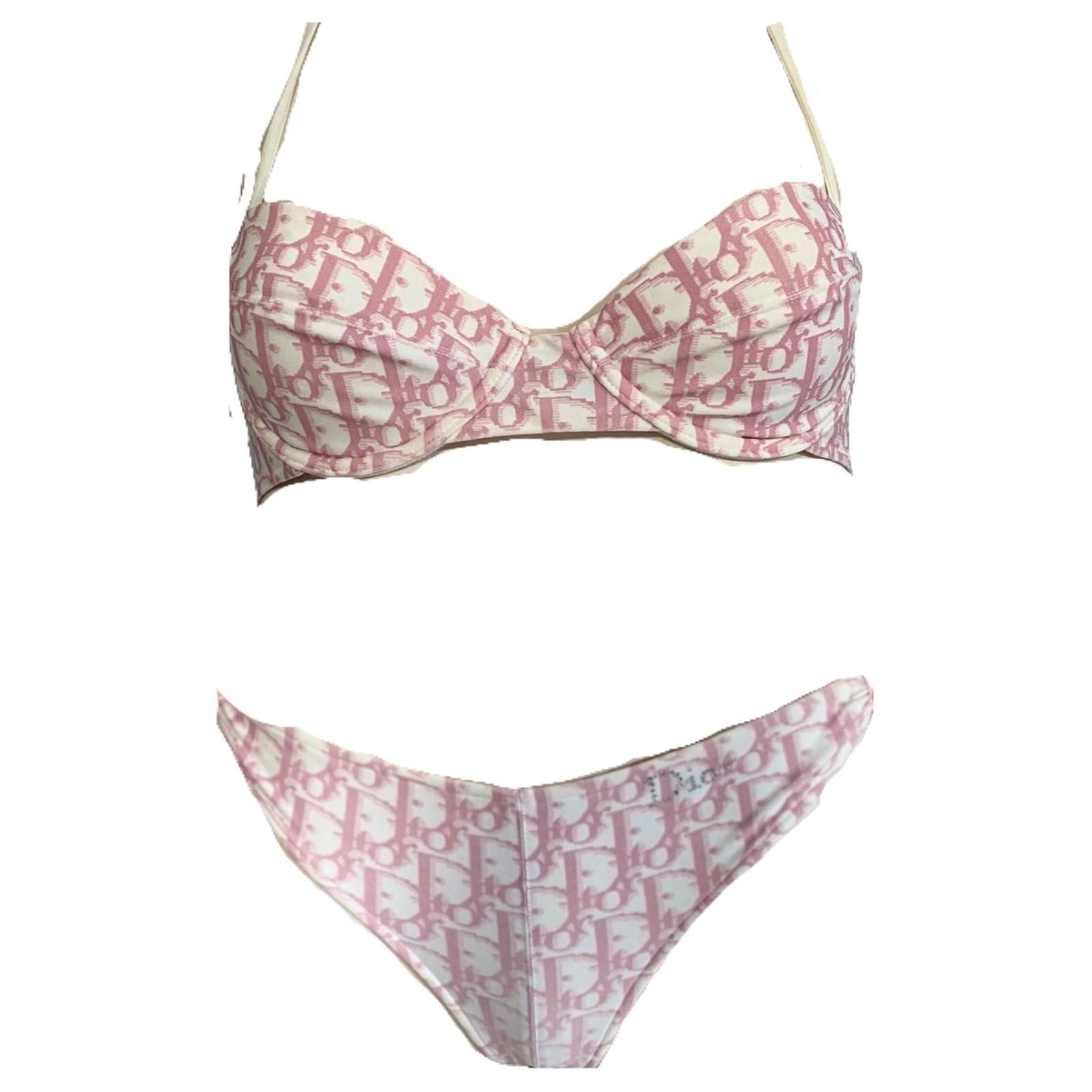 Beautiful rare vintage bikini monogram pattern cherry blossom girly