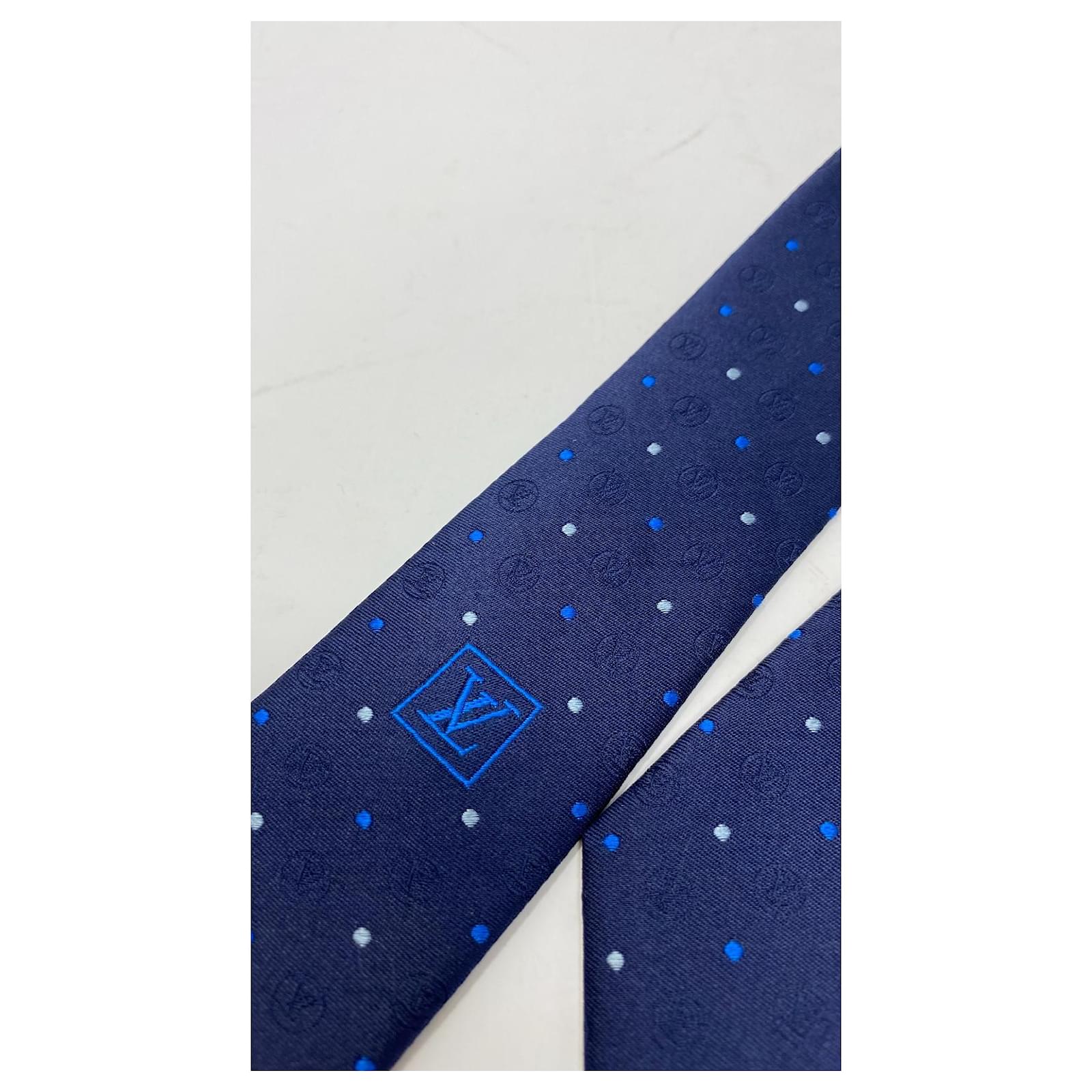 Louis Vuitton cravatta Blu Seta ref.39725 - Joli Closet