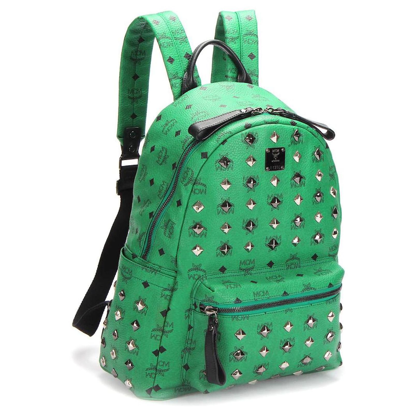 Lime green outlet mcm backpack