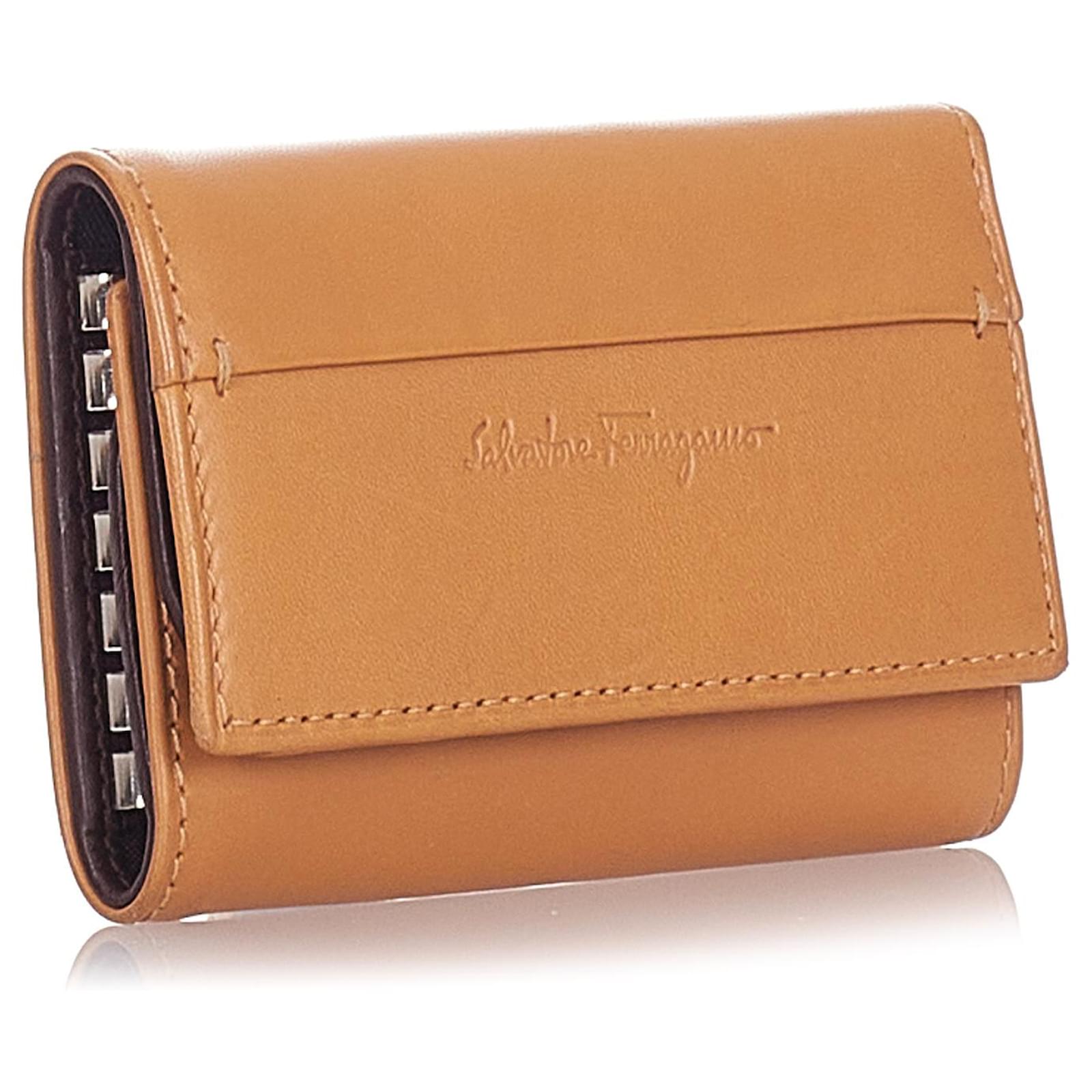 Salvatore Ferragamo Ferragamo Brown Leather Key Holder Light brown