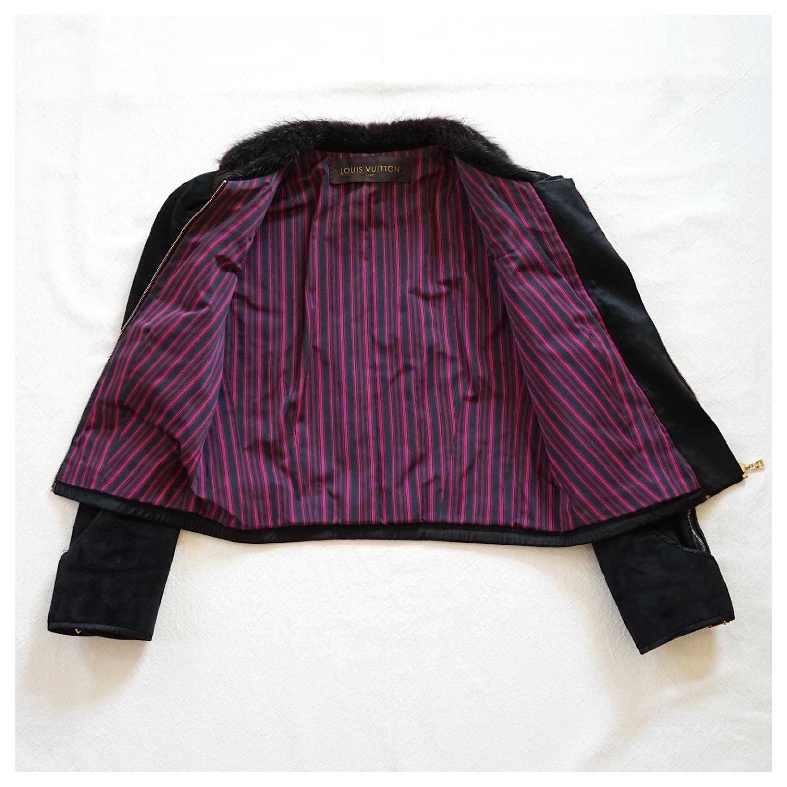 Louis Vuitton Jackets Black Suede Fur ref.348740 - Joli Closet