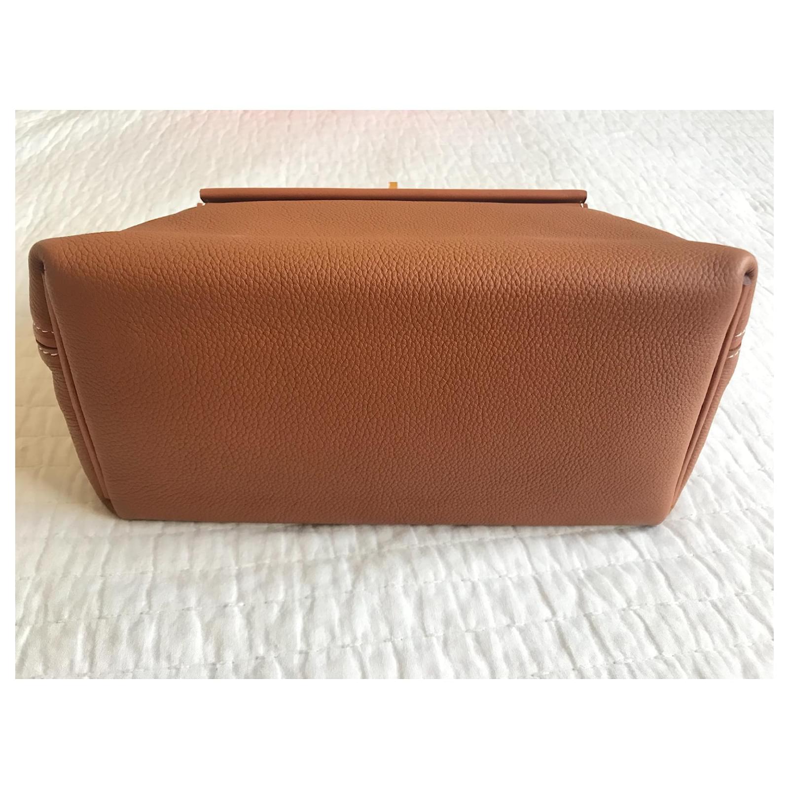24/24 leather handbag Hermès Brown in Leather - 34929421