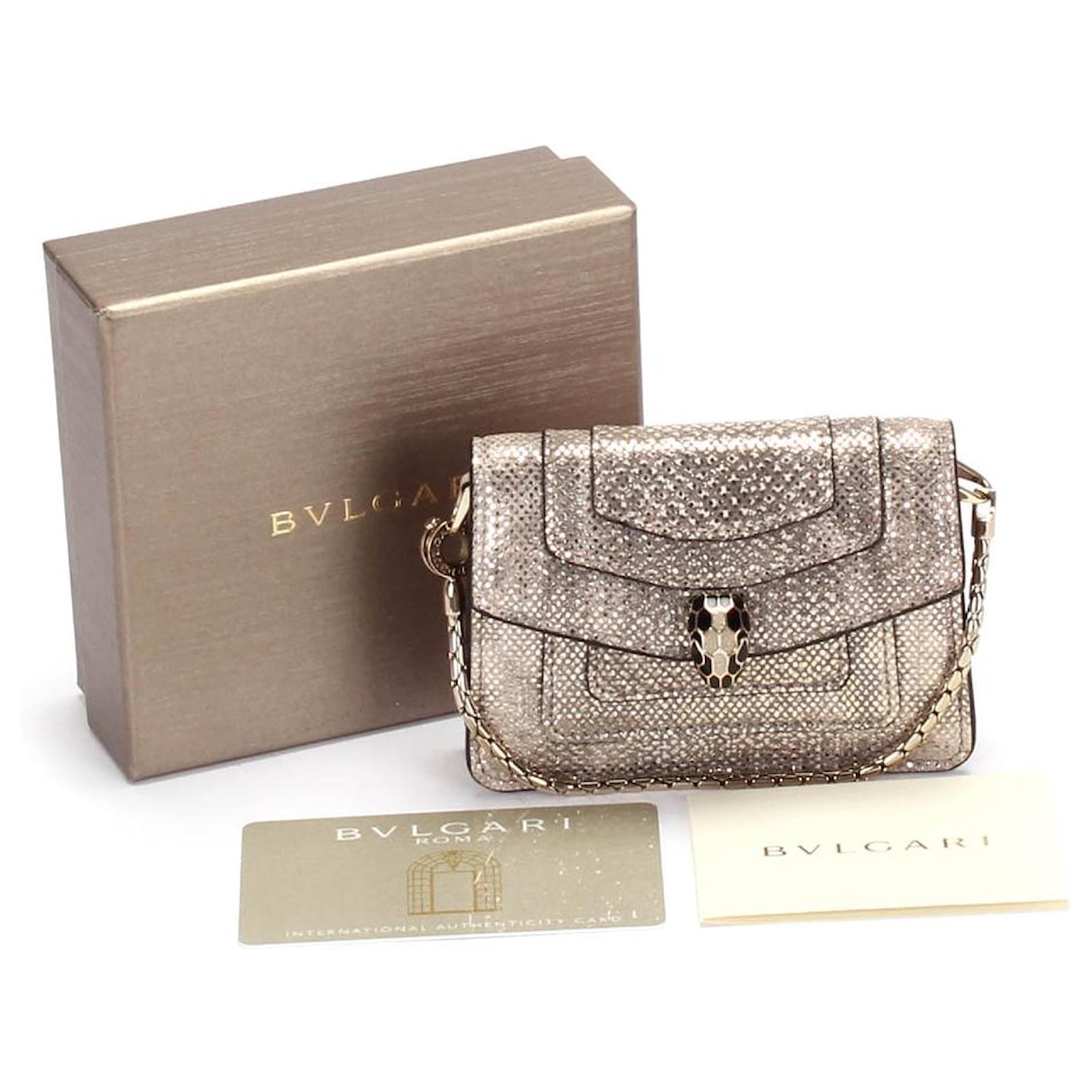 Bulgari BVLGARI SERPENTINE 292248 GOLD Golden Gold hardware Leather  ref.622215 - Joli Closet