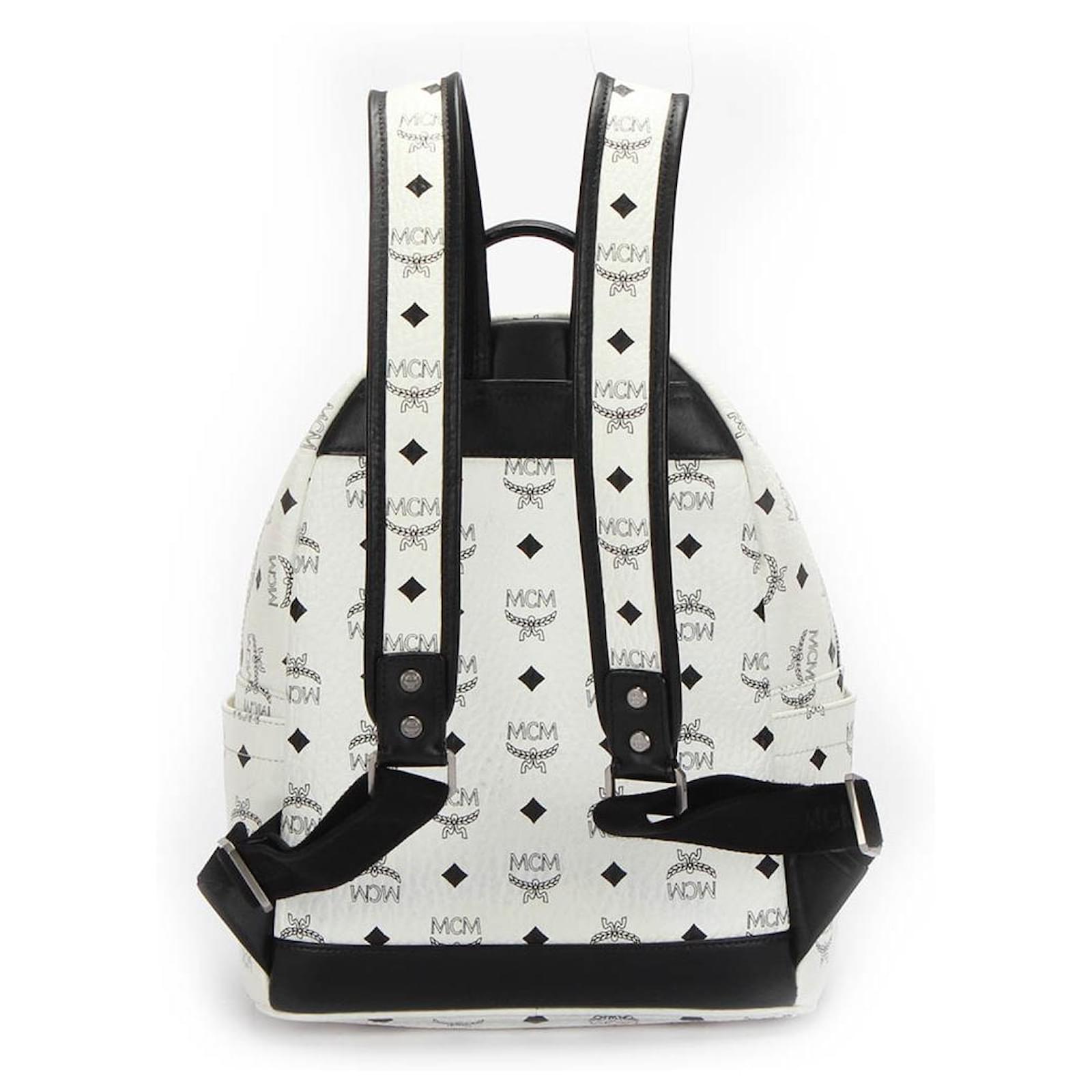 MCM Backpack White Cloth ref.349835 Joli Closet