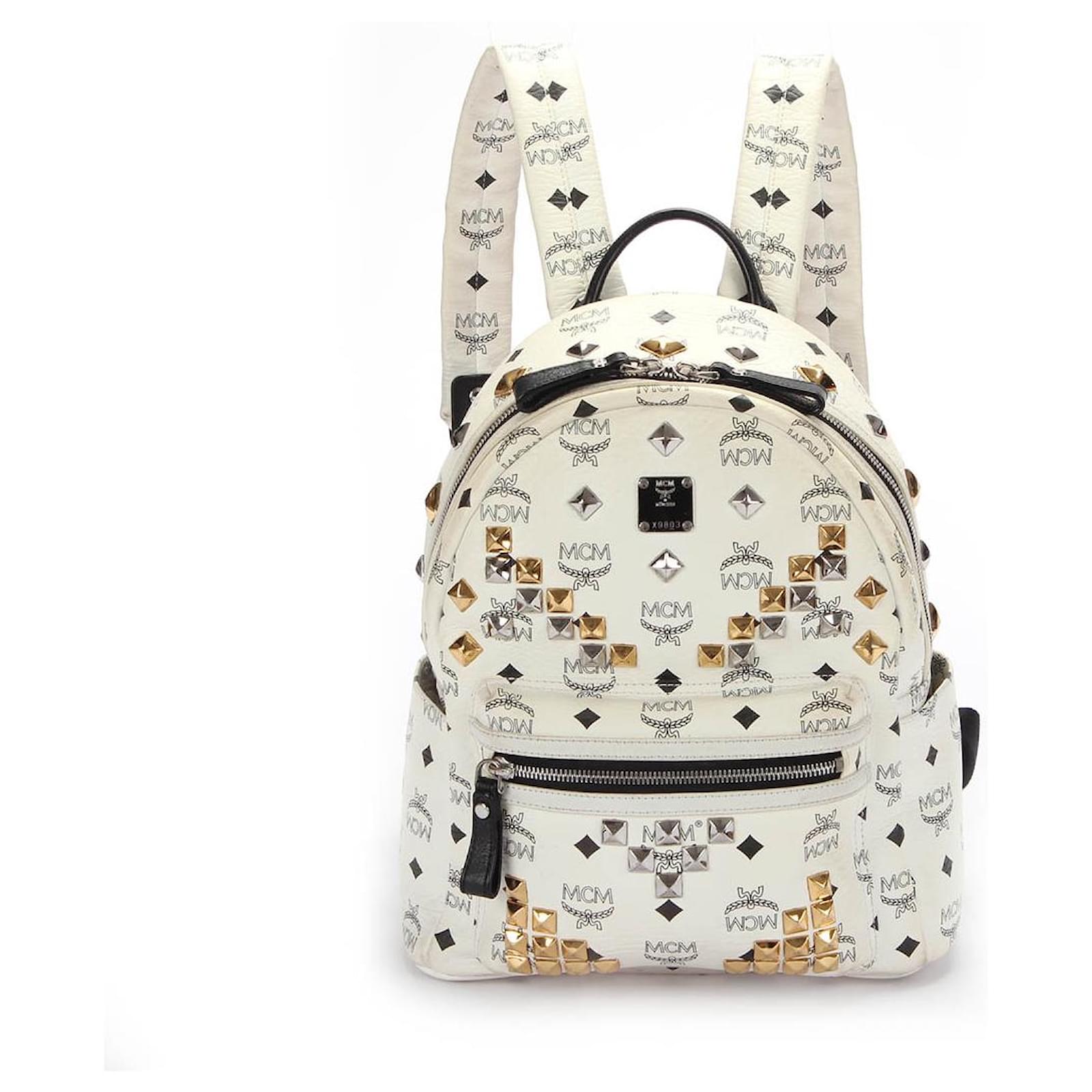 MCM Backpack White Cloth ref.349841 Joli Closet