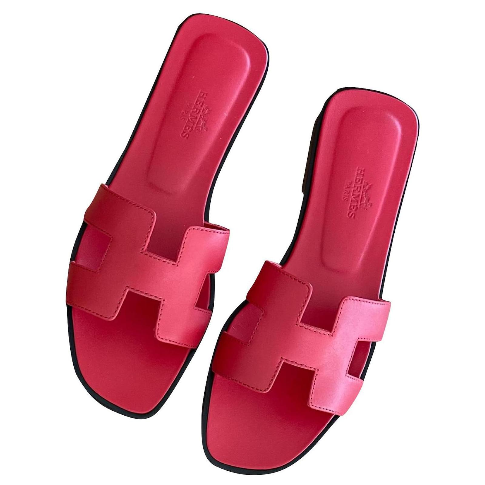 Hermès Oran sandals Pink Leather ref.350070 - Joli Closet