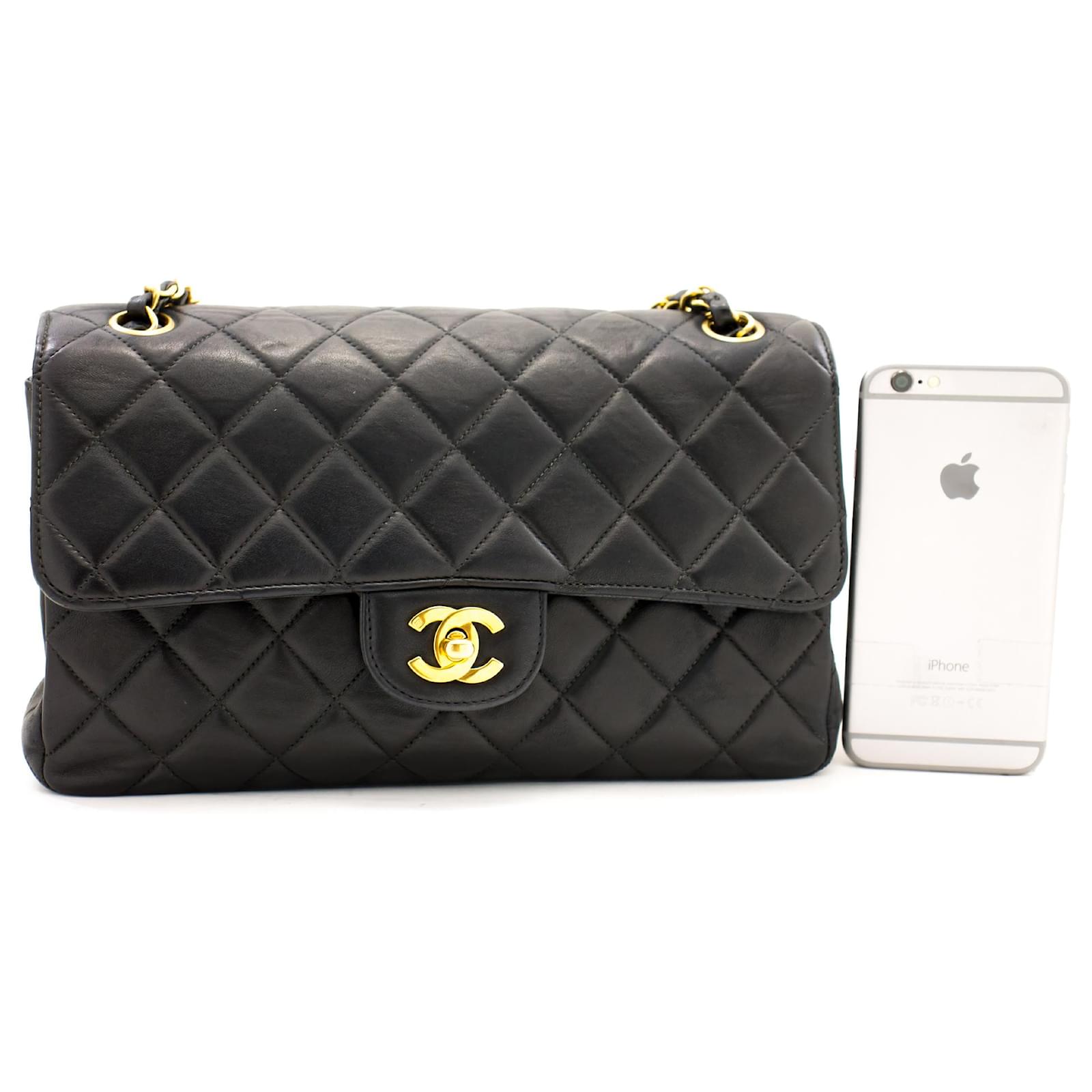Authenticated Used Chanel Matelasse Chain Shoulder Smartphone Case 2Way Bag  Leather Black AP3367 