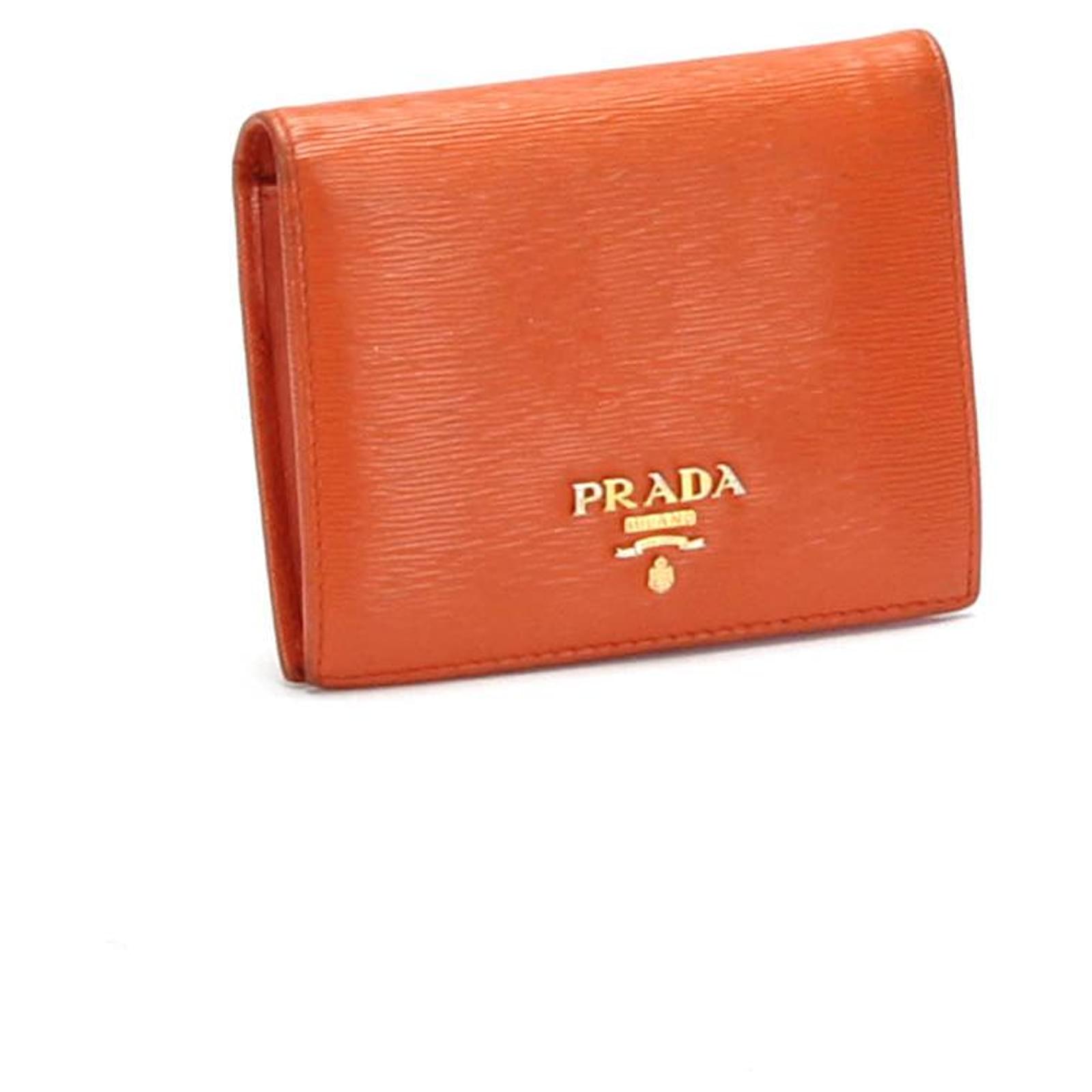 PRADA wallet Orange Leather  - Joli Closet