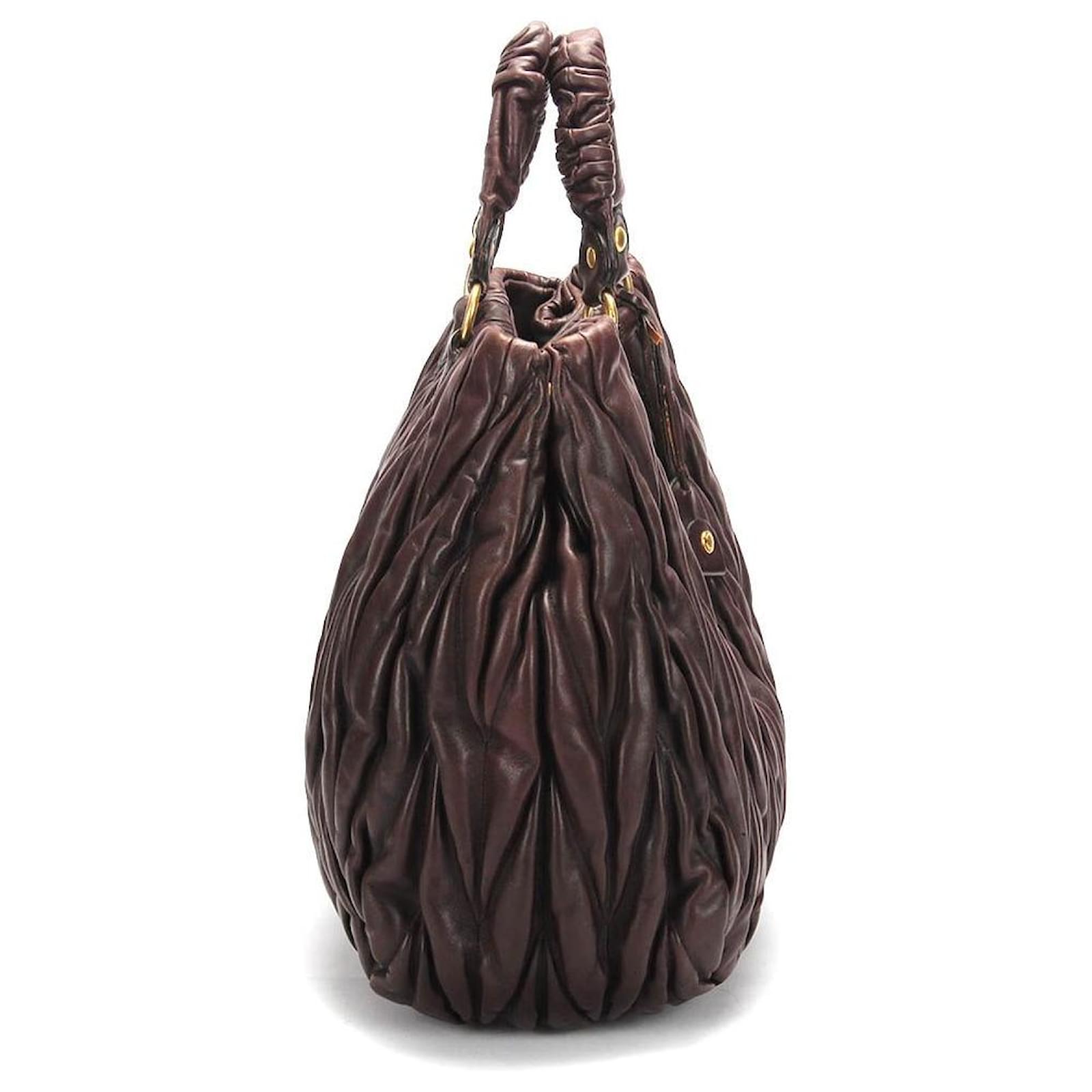 Miu Miu Brown Leather Satchel Bag ref.169657 - Joli Closet