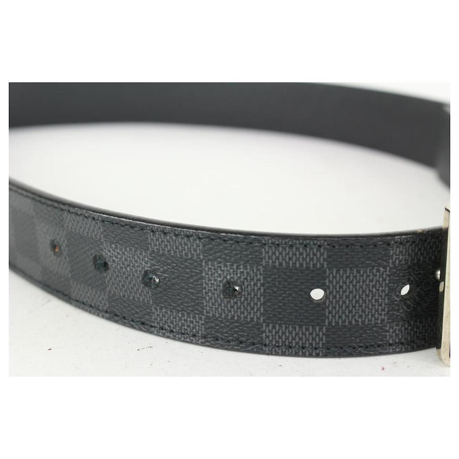 Louis Vuitton Inventeur Damier Graphite Reversible Belt - Black