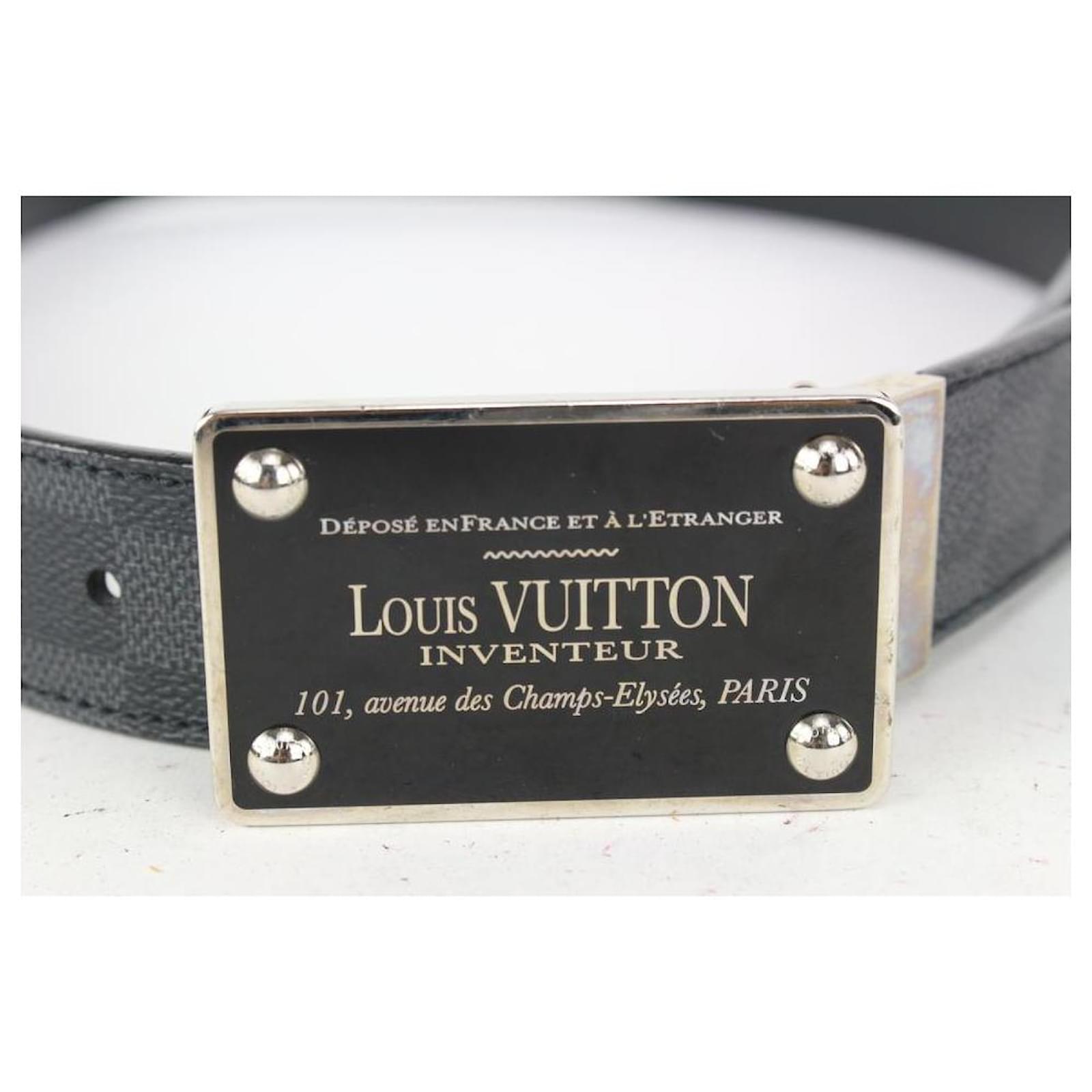 Louis Vuitton, Accessories, Authentic Louis Vuitton Damier Graphite  Canvas Inventeur Reversible Belt 8534