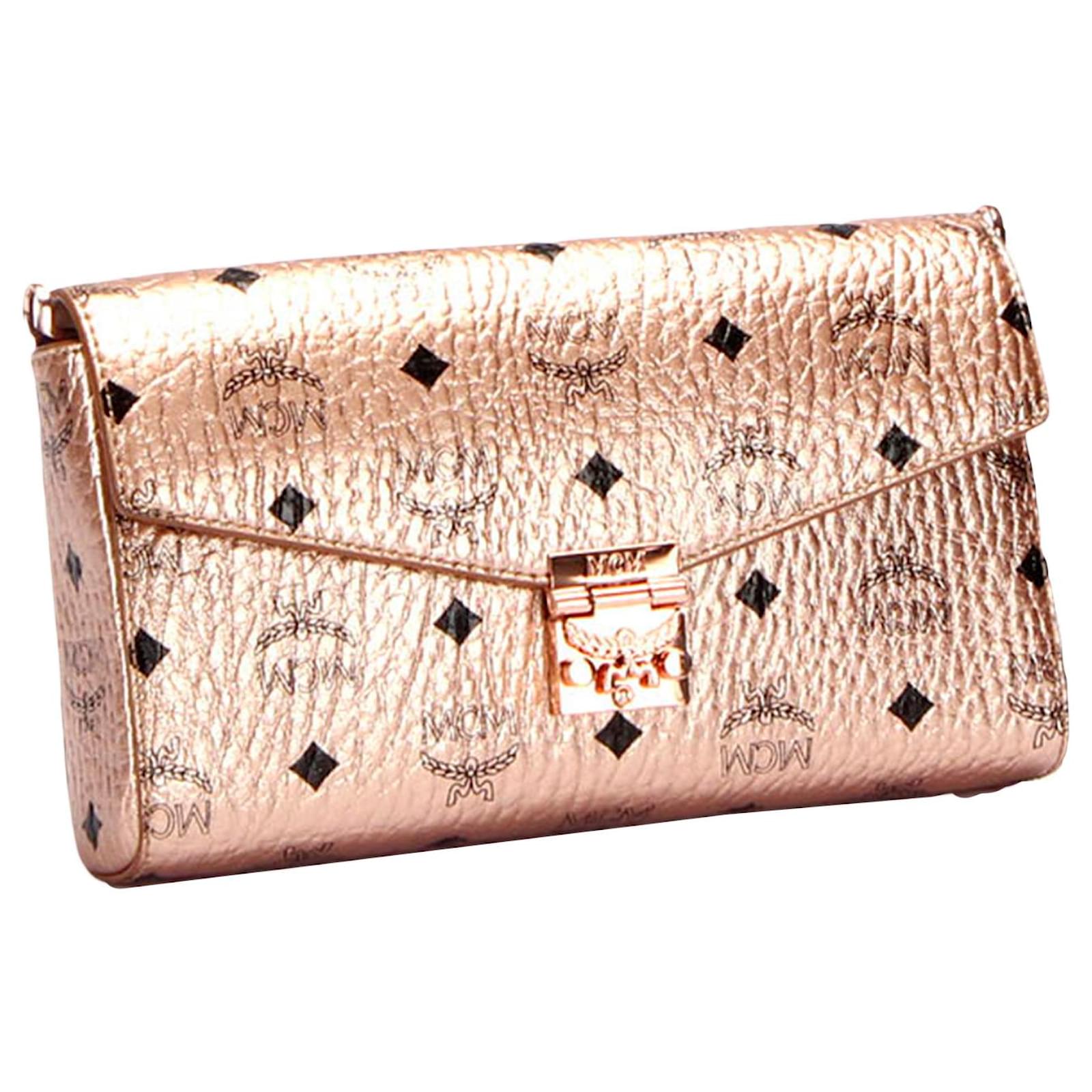 MCM Pink Visetos Millie Flap Leather Crossbody Bag Pony-style calfskin  ref.296972 - Joli Closet