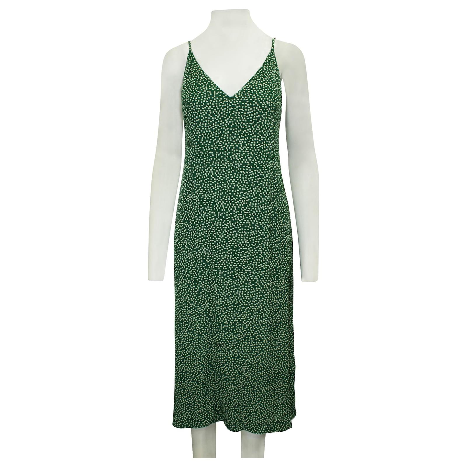 Reformation Green Print Midi Summer Dress Viscose Cellulose fibre  ref.JC352505 (Sold) - Joli Closet