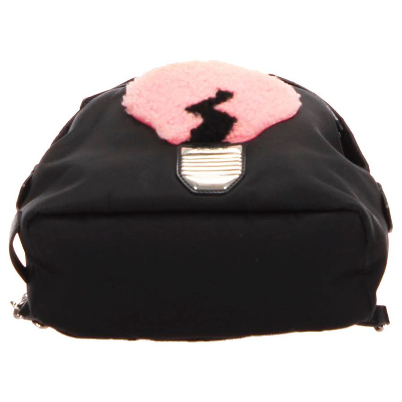 Fendi Black Mini Shearling Light Bulb Backpack Multiple  display picture 3