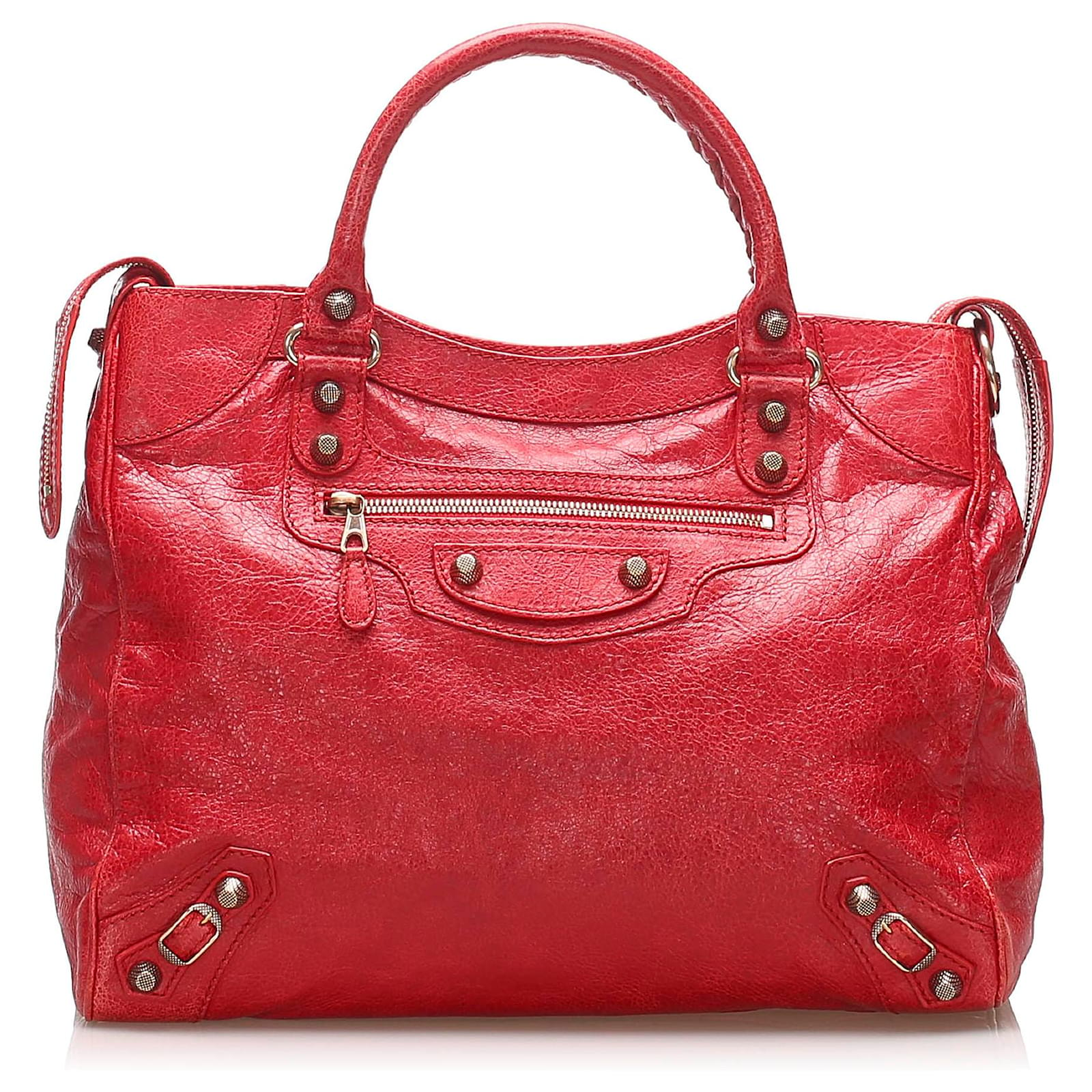 Balenciaga Red Motocross Giant 12 Velo Satchel Leather ref.352787 ...