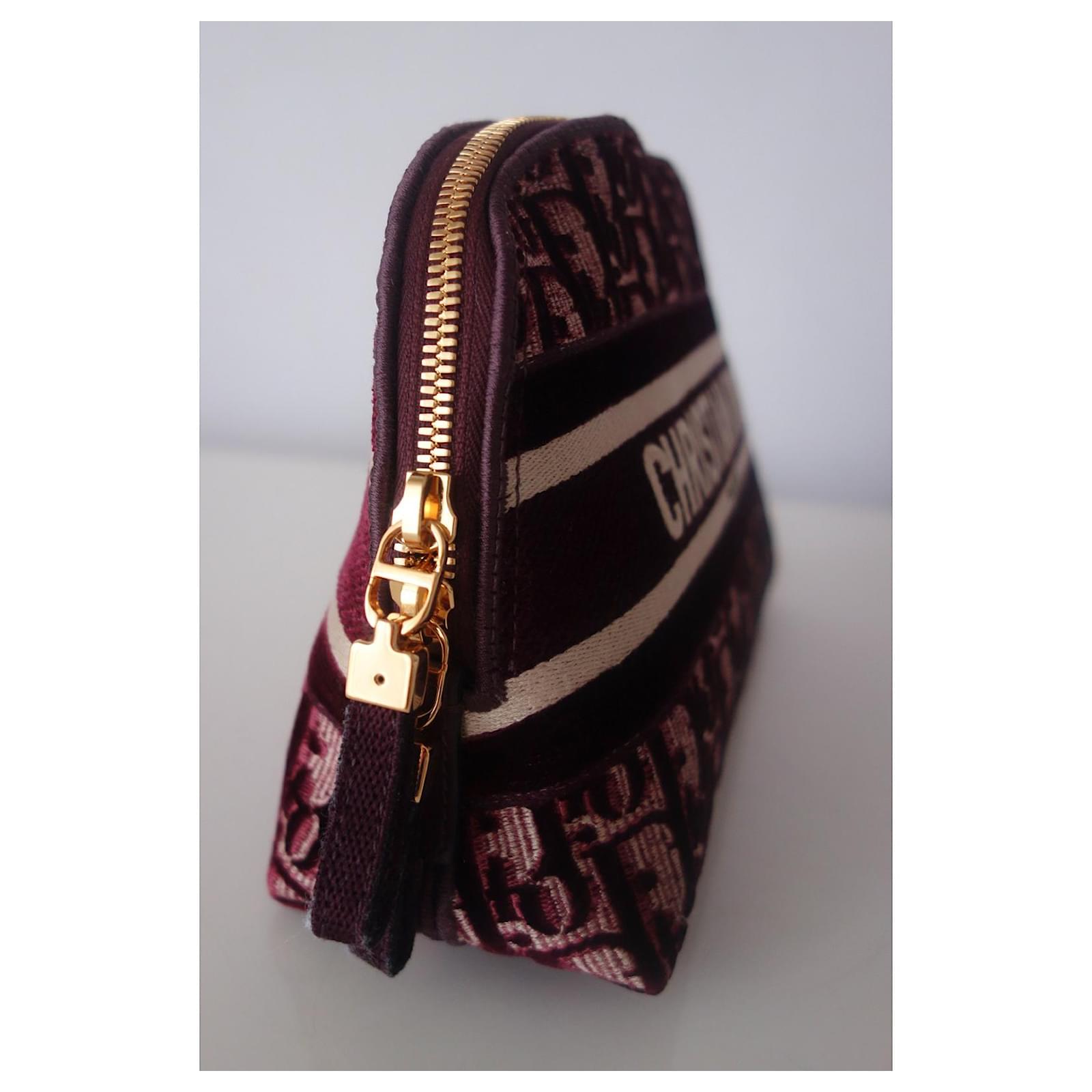 Dior Oblique pencil case Dark red Cloth ref.353386 - Joli Closet
