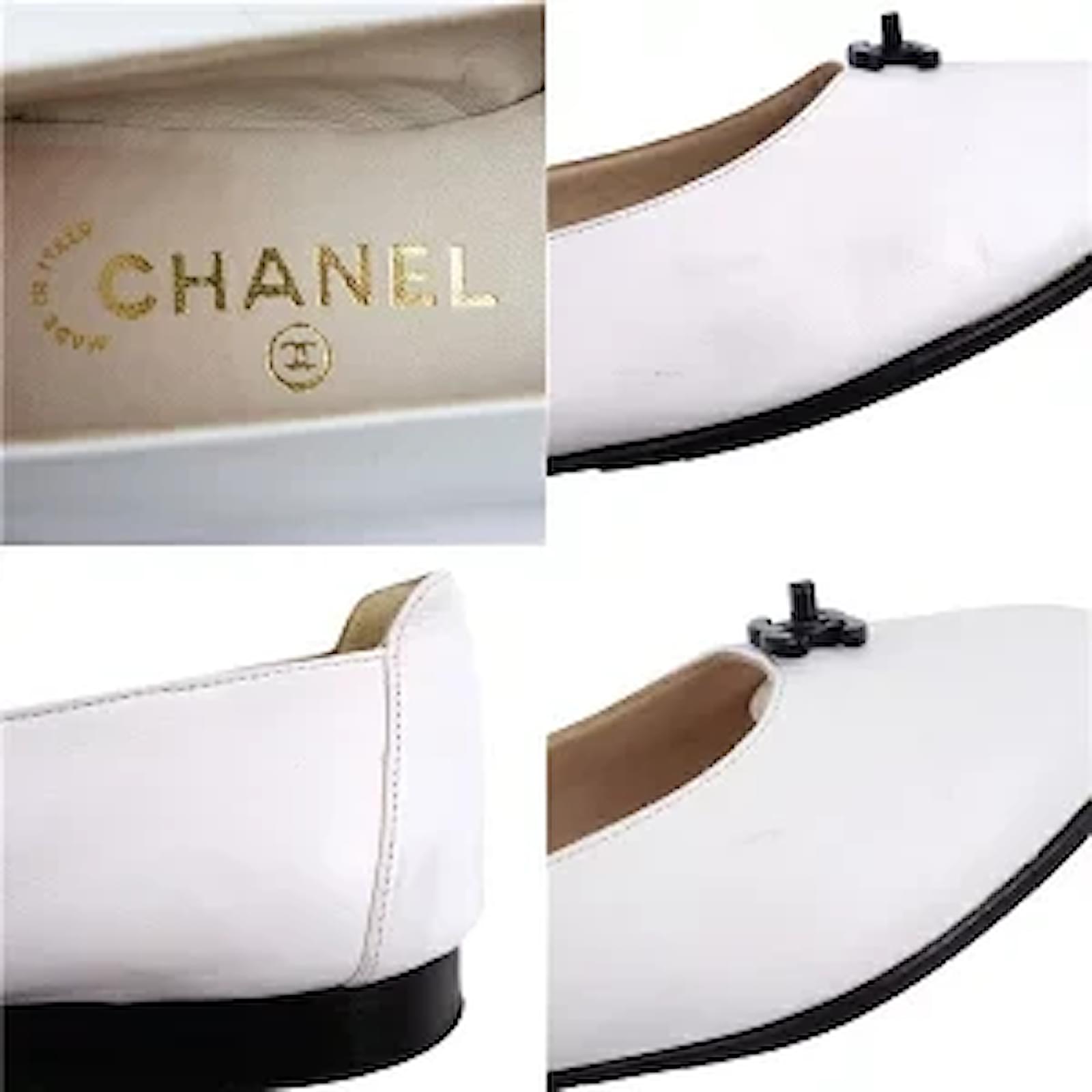 Used) Vintage Chanel CHANEL Coco Mark Turn Lock Flat Pumps 35 1/2 Leather  Shoes Shoes Women's White Women's Shoes ref.353664 - Joli Closet