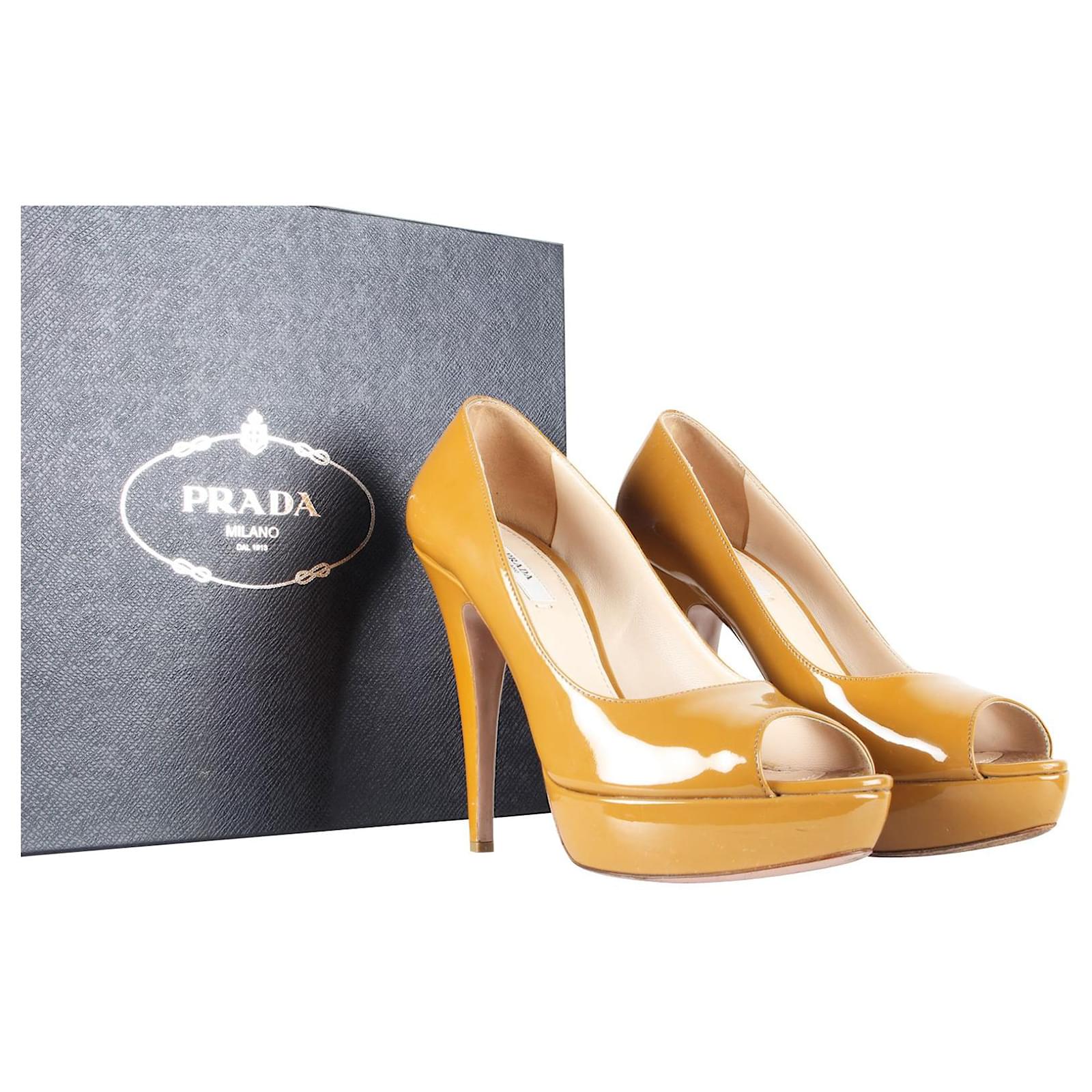 prada yellow pumps