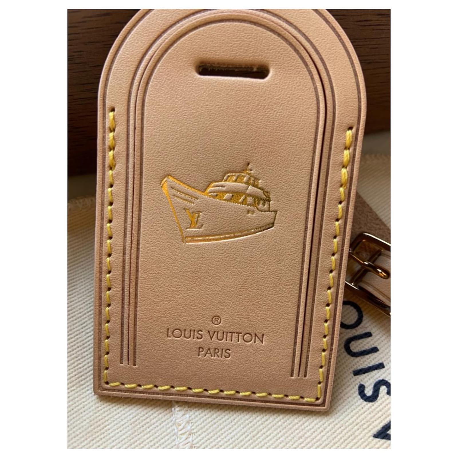 Louis Vuitton Large size vacchetta luggage tag hot stamped Austin